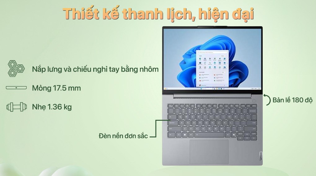 Laptop Lenovo ThinkBook 14 - 21SG007VVN (Core 7 240H, 32GB, 1TB, WUXGA, Win11)