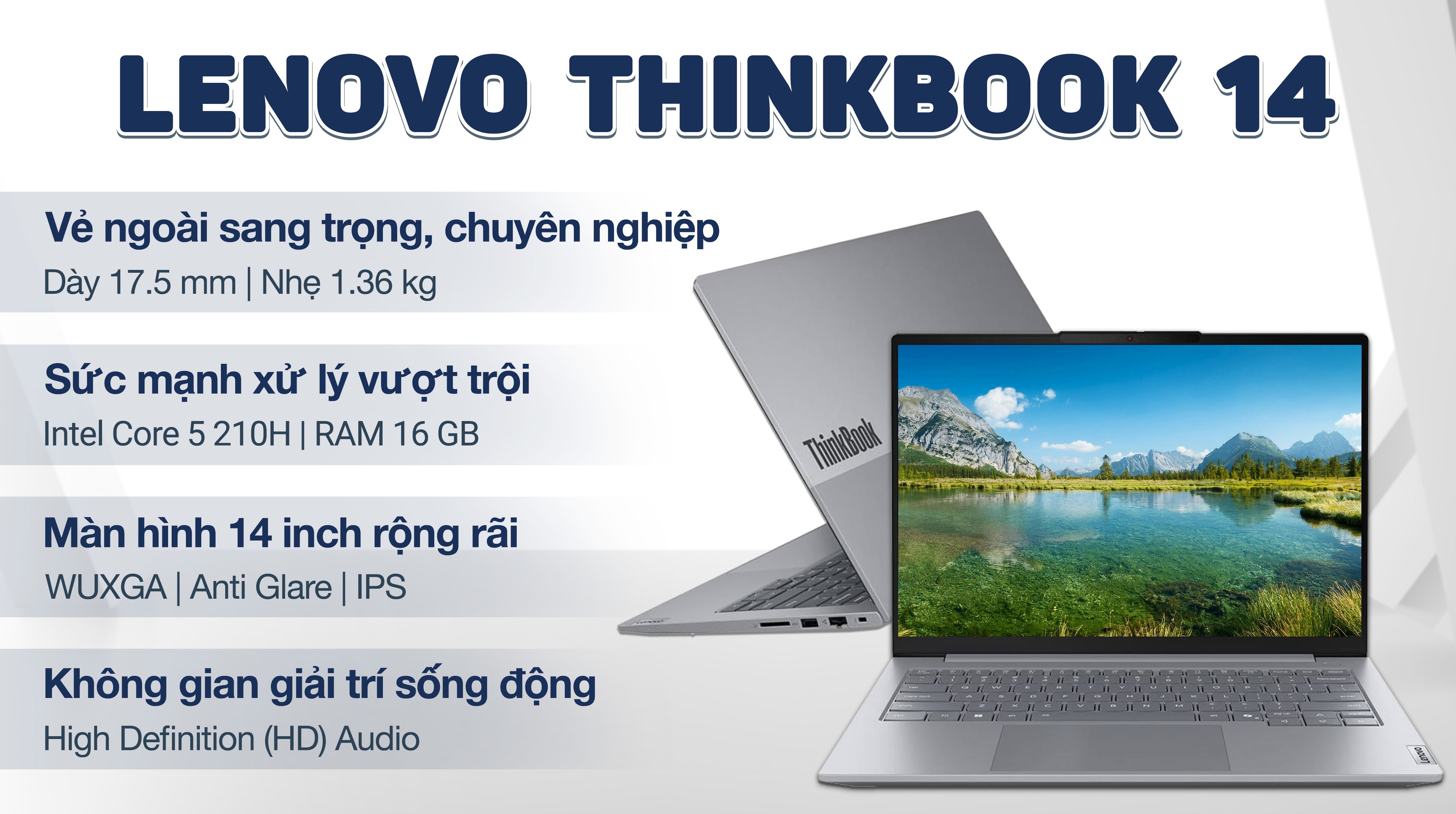 Laptop Lenovo ThinkBook 14 G8 - 21SG007SVN (Core 5 210H, 16GB, 512GB, WUXGA, Win11)