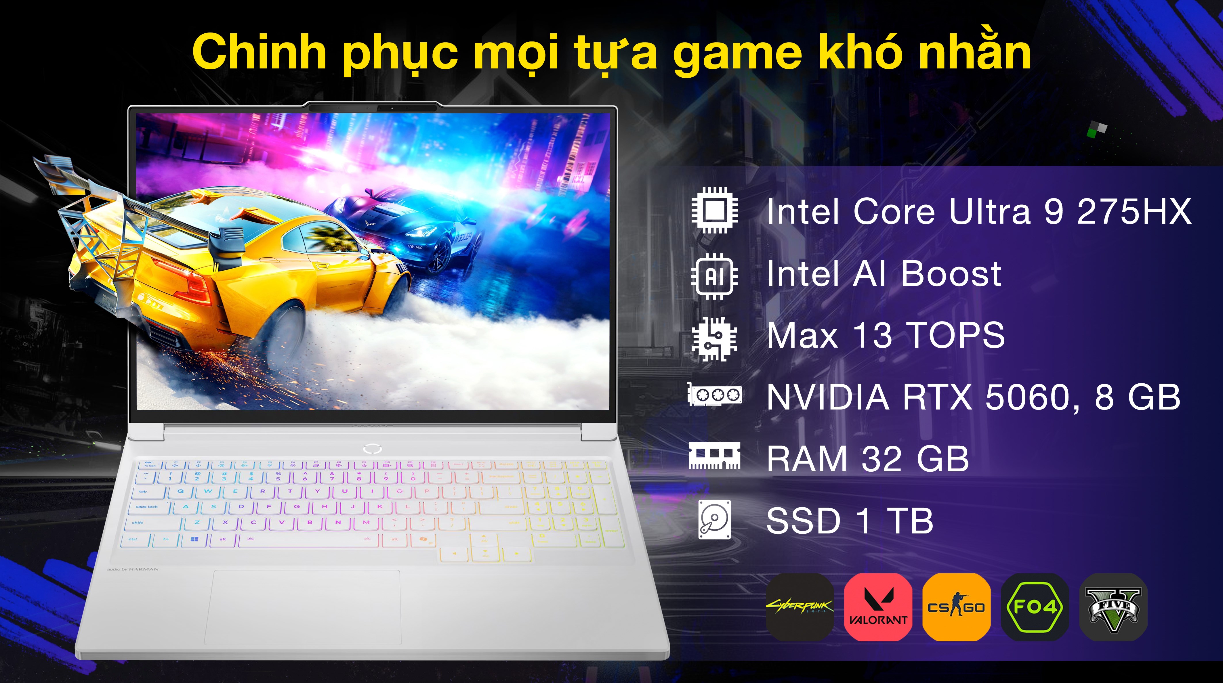 Laptop Lenovo Gaming Legion 7 16IAX10 - 83KY001UVN (Ultra 9 275HX, 32GB, 1TB, RTX 5060 8GB, WQXGA OLED 240Hz, OfficeH24, Win11)