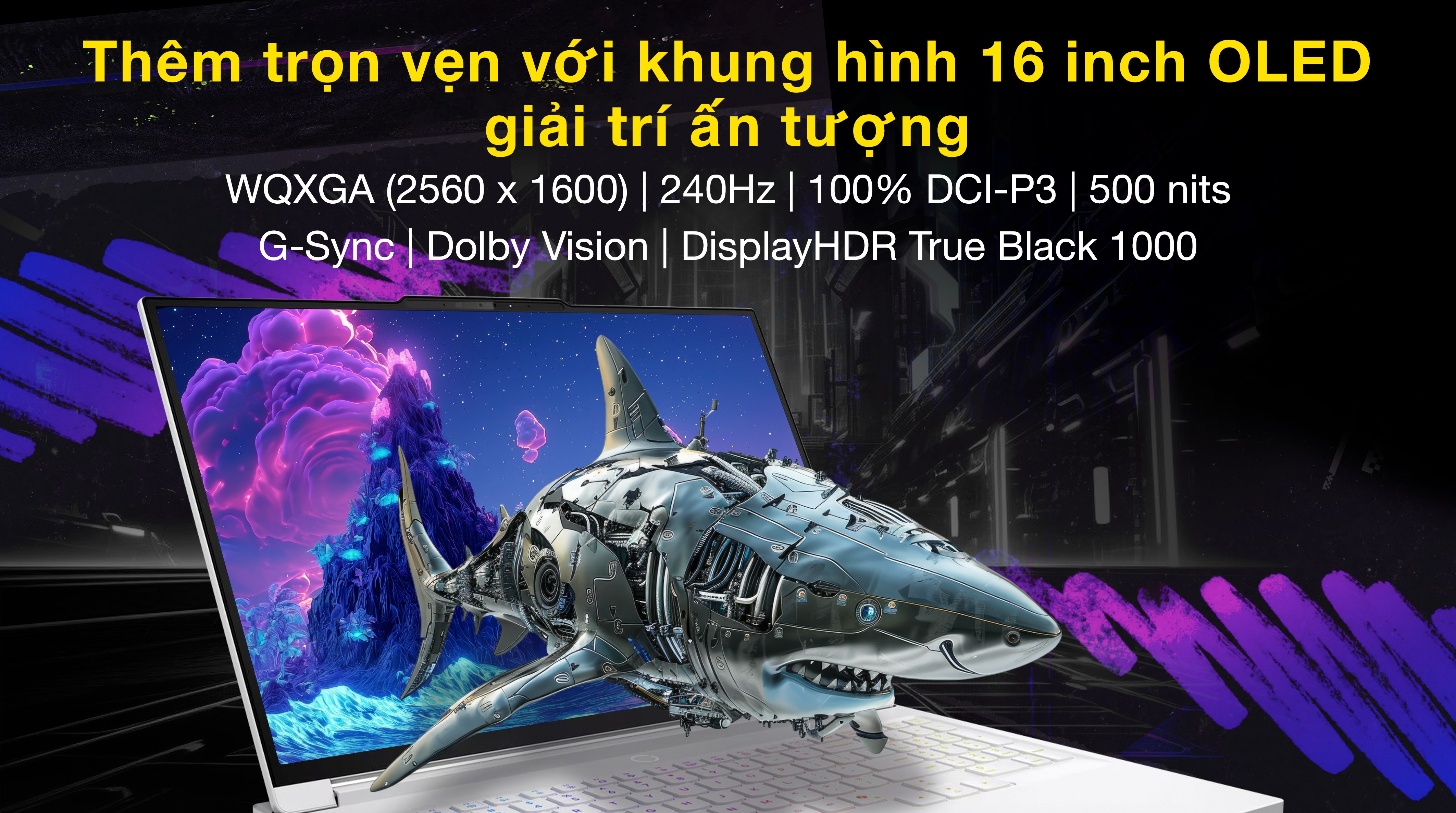 Laptop Lenovo Gaming Legion 7 16IAX10 - 83KY001UVN (Ultra 9 275HX, 32GB, 1TB, RTX 5060 8GB, WQXGA OLED 240Hz, OfficeH24, Win11)