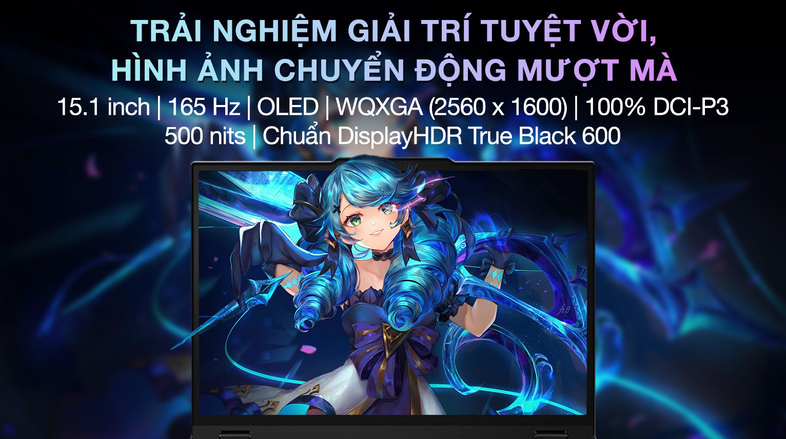 Laptop Lenovo Gaming Legion 5 15IRX10 - 83LY00HWVN (i7 14700HX, 16GB, 512GB, RTX 5060 8GB, WQXGA OLED 165Hz, OfficeH24, Win11)