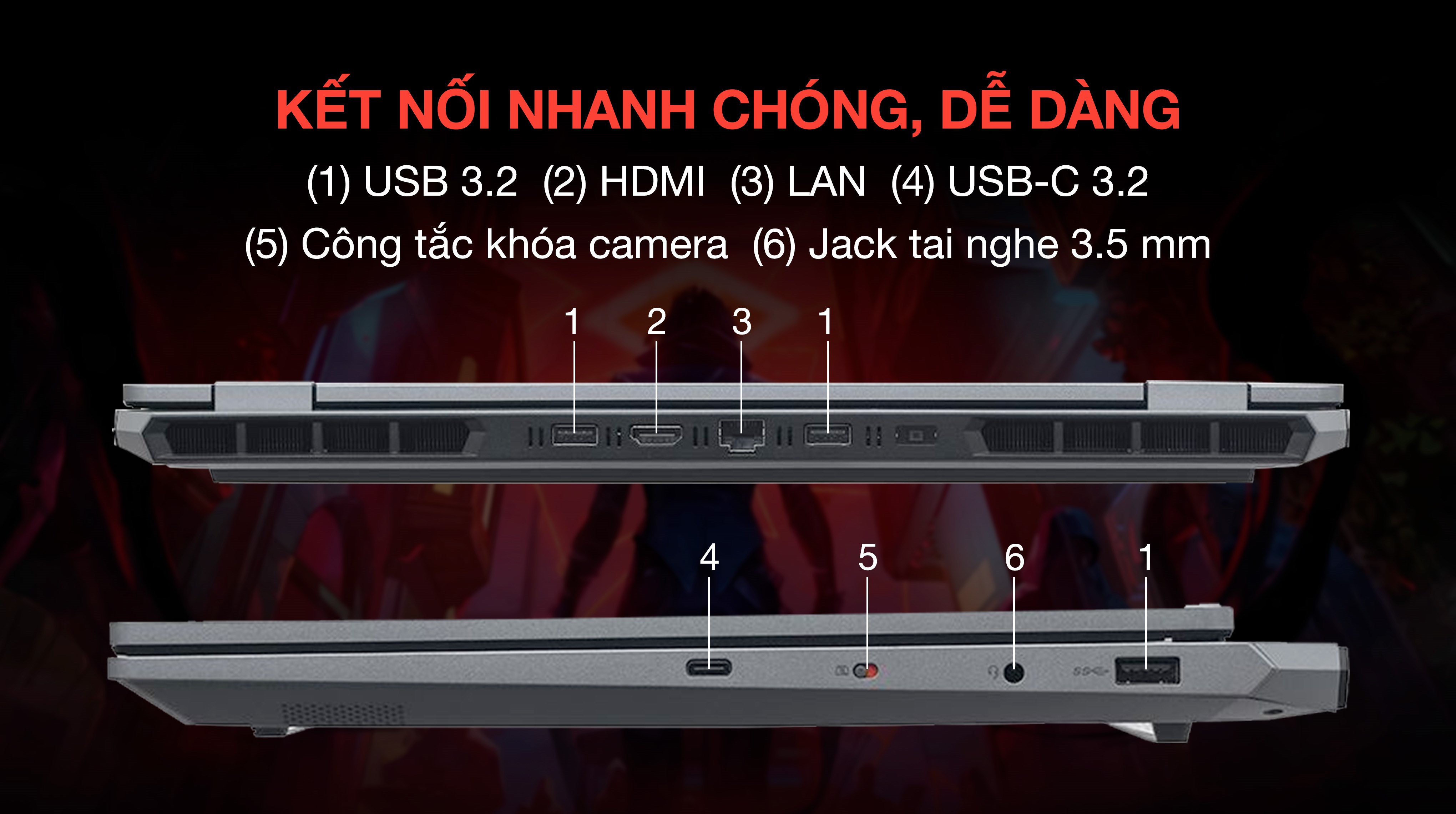 Laptop Lenovo Gaming LOQ 15ARP9 - 83JC00LVVN (R5 7235HS, 16GB, 512GB, RTX 3050 6GB, Full HD 144Hz, Win11)