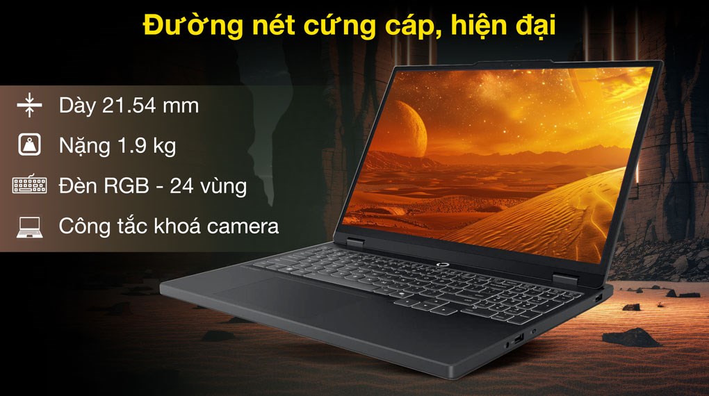 Laptop Lenovo Gaming Legion 5 15AHP10 - 83M00030VN (R7 260, 24GB, 1TB, RTX 5060 8GB, WQXGA OLED 165Hz, OfficeH24, Win11)