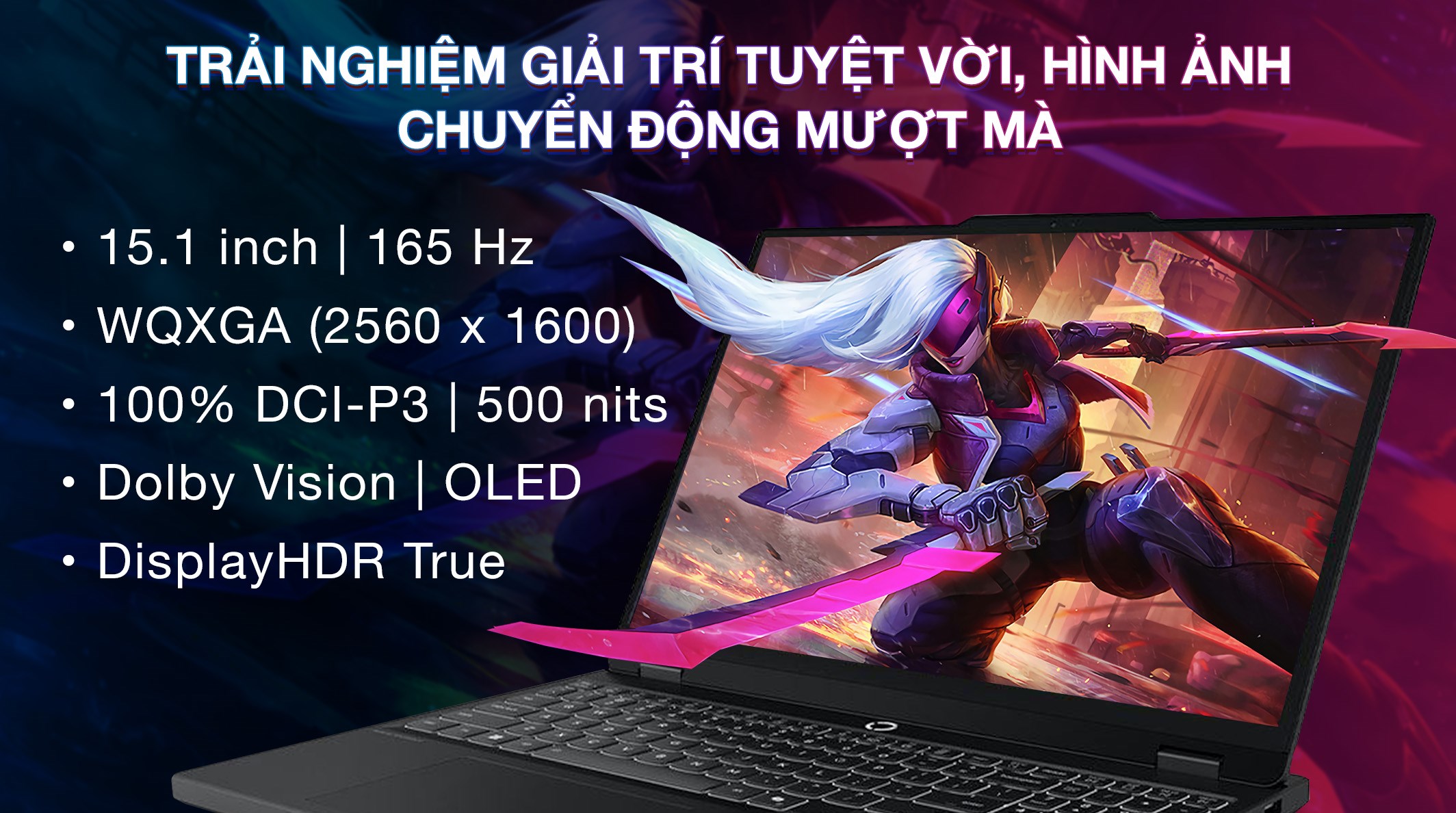 Laptop Lenovo Gaming Legion 5 15AHP10 - 83M0002YVN (R7 260, 16GB, 512GB, RTX 5050 8GB, WQXGA OLED 165Hz, Win11)