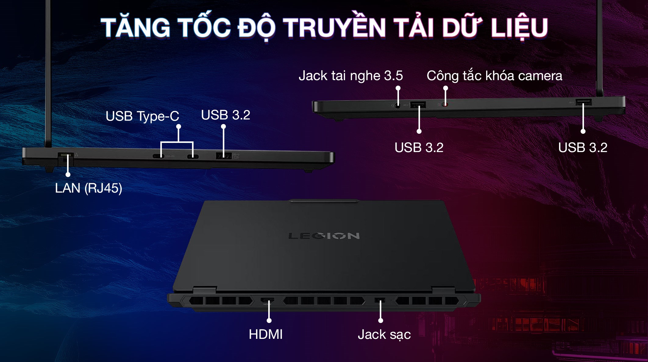 Laptop Lenovo Gaming Legion 5 15AHP10 - 83M0002YVN (R7 260, 16GB, 512GB, RTX 5050 8GB, WQXGA OLED 165Hz, Win11)