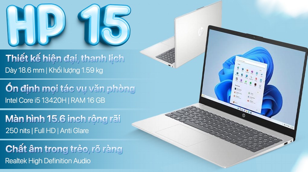 Laptop HP 15 fr0036TU - BZ7U2PA (i5 13420H, 16GB, 512GB, Full HD, Win11)