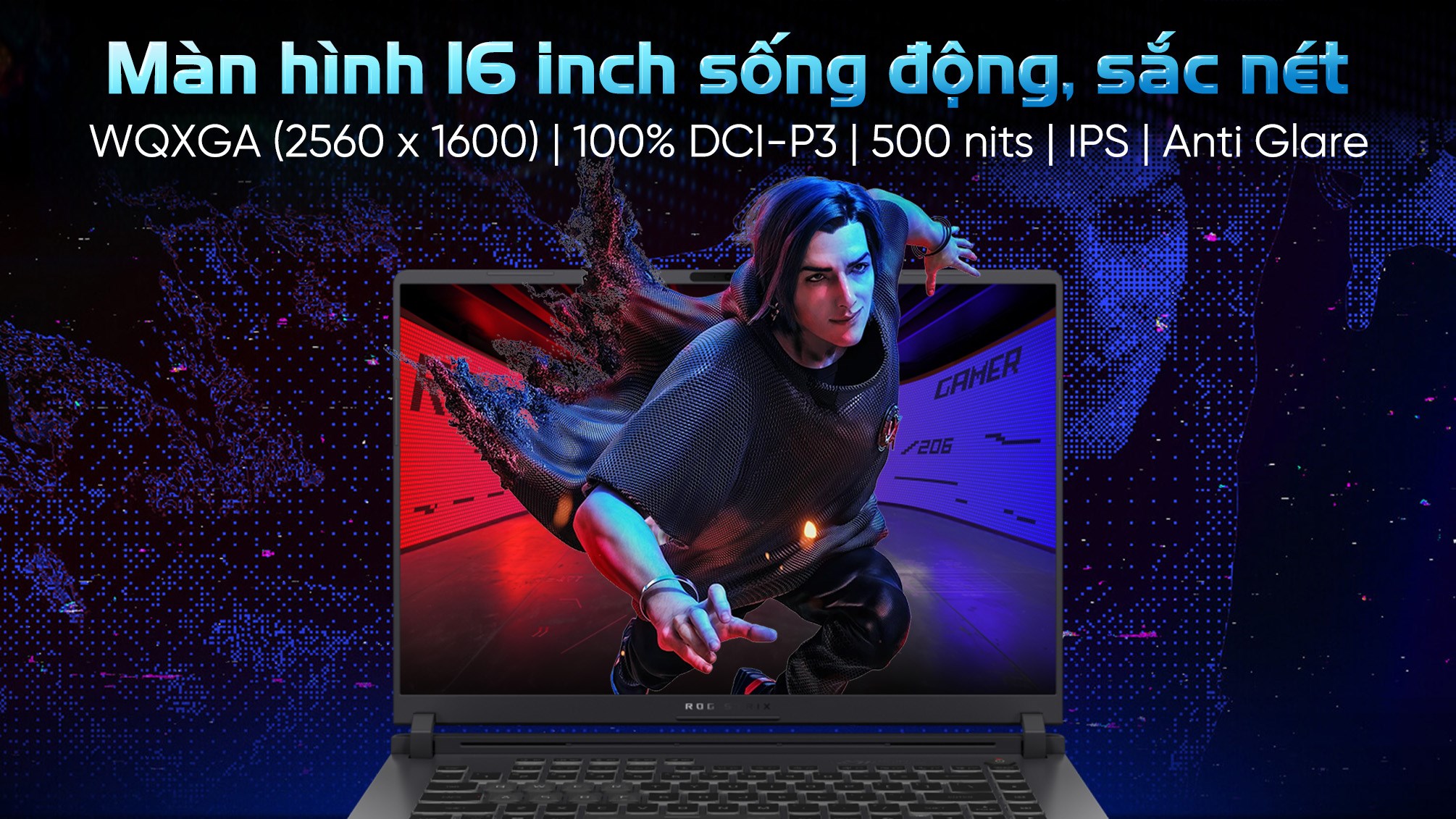 Laptop Asus Gaming ROG Strix G16 G615JHR - S5069W (i7 14650HX, 32GB, 1TB, RTX 5050 8GB, WQXGA 240Hz, Win11)