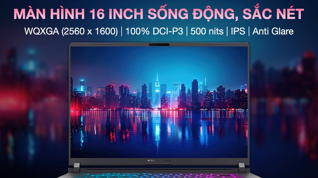 Laptop Asus Gaming ROG Strix G16 G615JPR - S5107W (i7 14650HX, 32GB, 1TB, RTX 5070 8GB, WQXGA 240Hz, Win11)