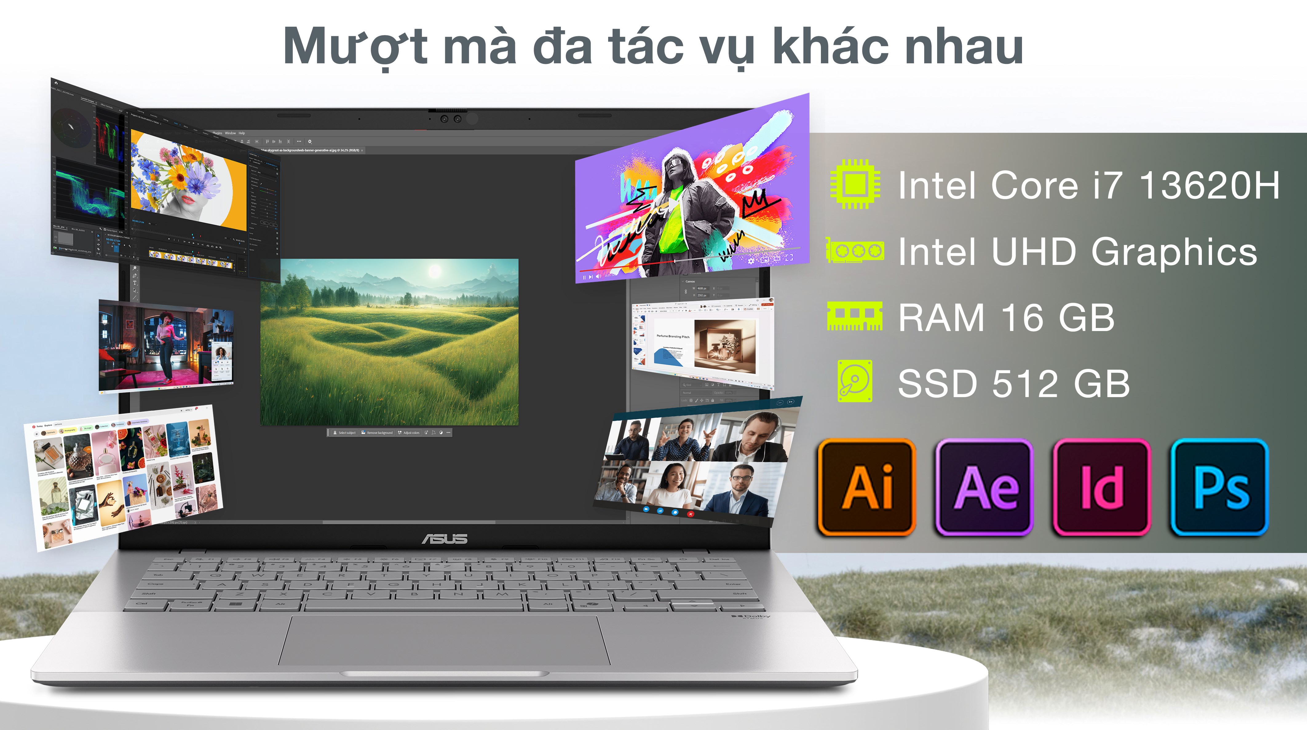 Laptop Asus Vivobook S14 S3407VA - LY053W (i7 13620H, 16GB, 512GB, WUXGA, Win11)