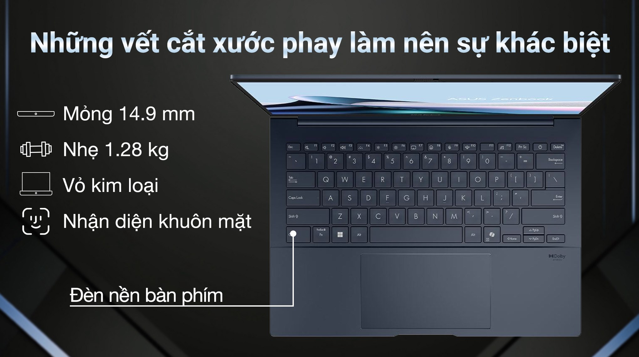 Laptop Asus Zenbook UX3405CA - PZ188WS (Ultra 7 255H, 32GB, 1TB, 3K OLED 120Hz, OfficeH24+365, Win11)