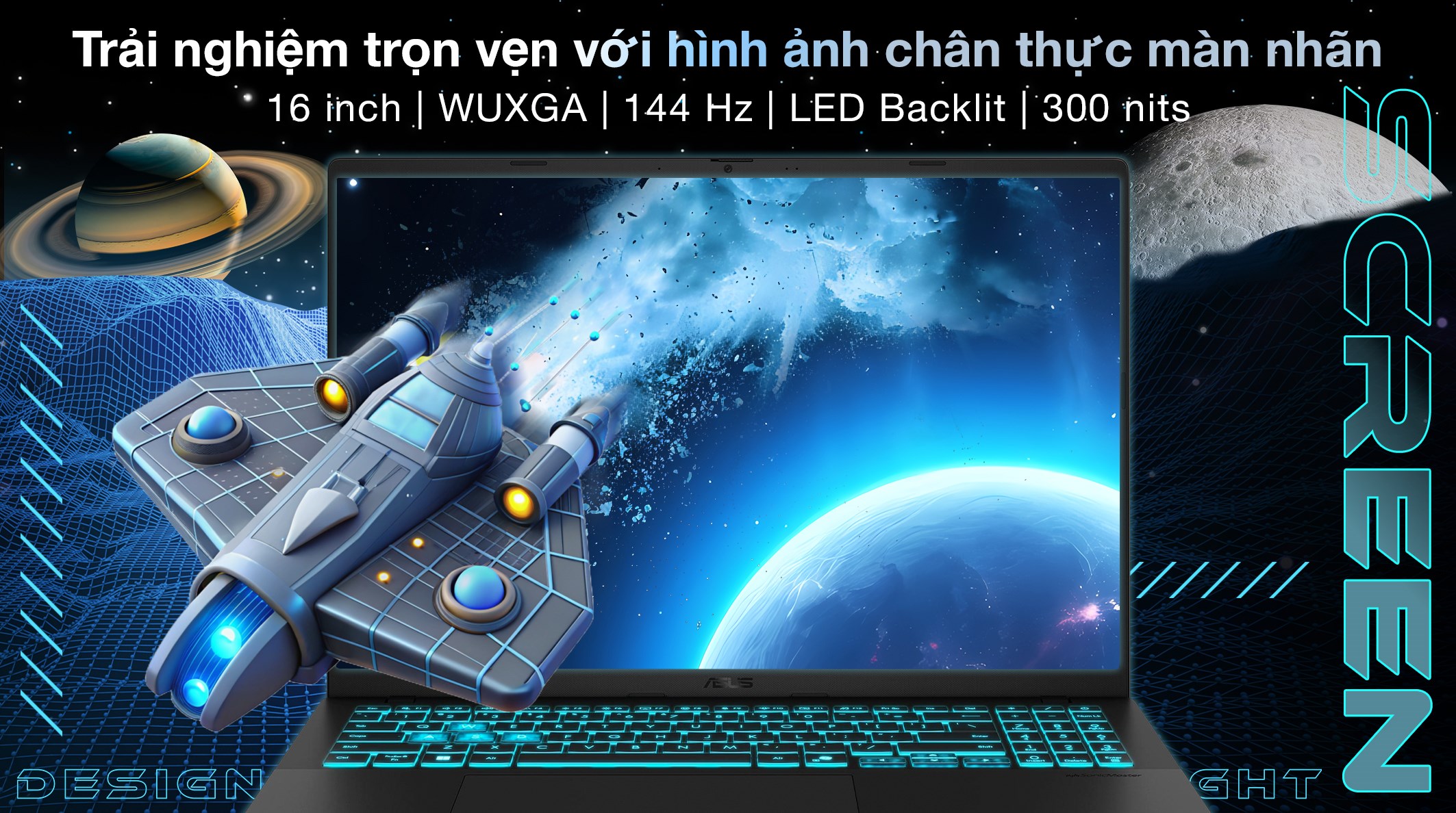 Laptop Asus Gaming V16 V3607VH - RP084W (Core 5 210H, 16GB, 512GB, RTX 5050 8GB, WUXGA 144Hz, Win11)