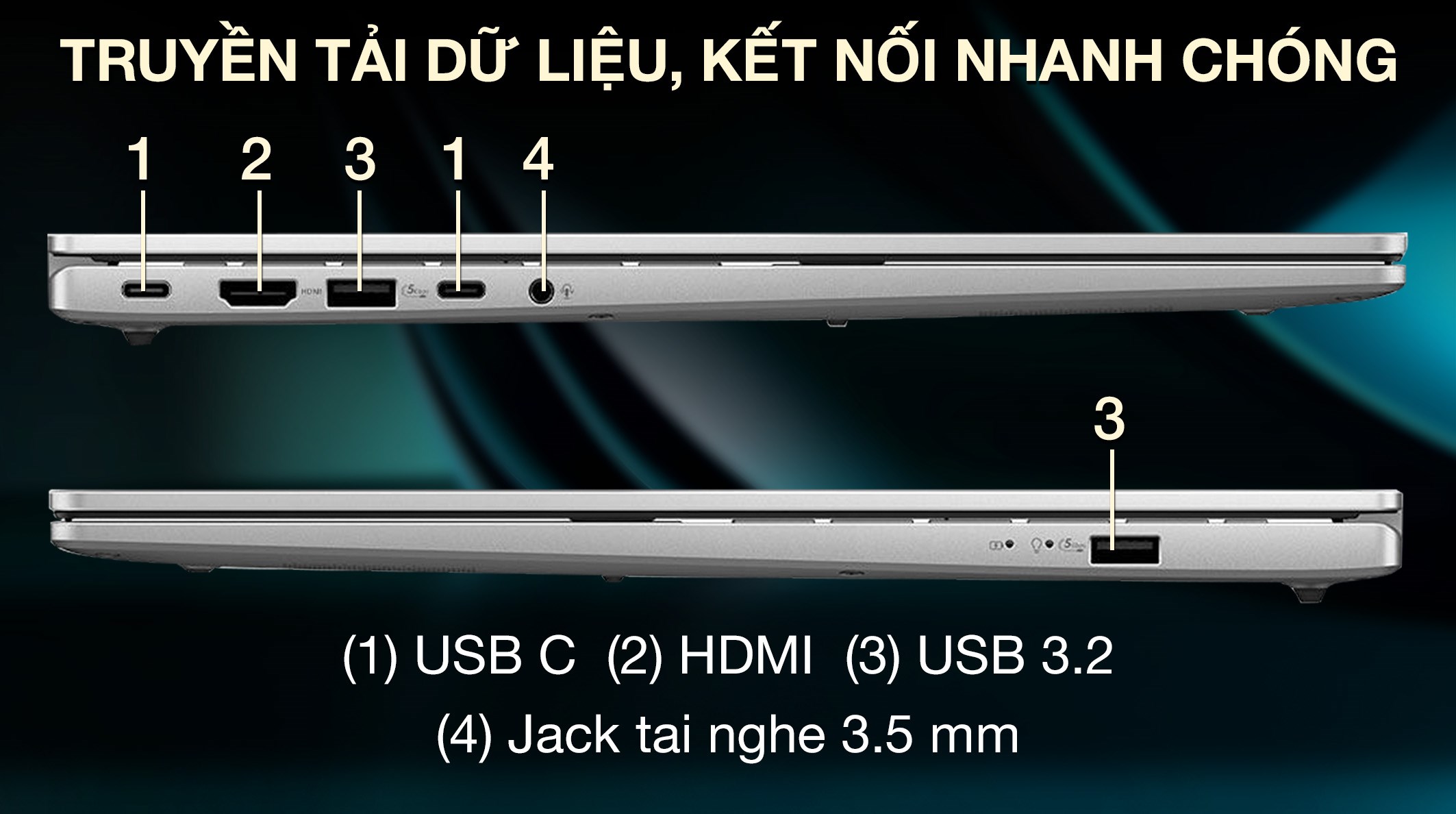 Laptop Asus Vivobook S16 S3607VA - RP155WS (Core 5 210H, 16GB, 512GB, WUXGA 144Hz, OfficeH24+365, Win11)