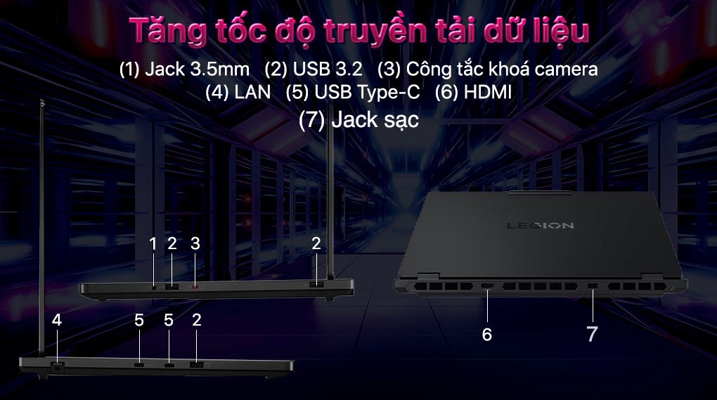 Laptop Lenovo Gaming Legion 5 15AHP10 - 83M0002XVN (R7 260, 24GB, 512GB, RTX 5050 8GB, WQXGA OLED 165Hz,OfficeH24, Win11)