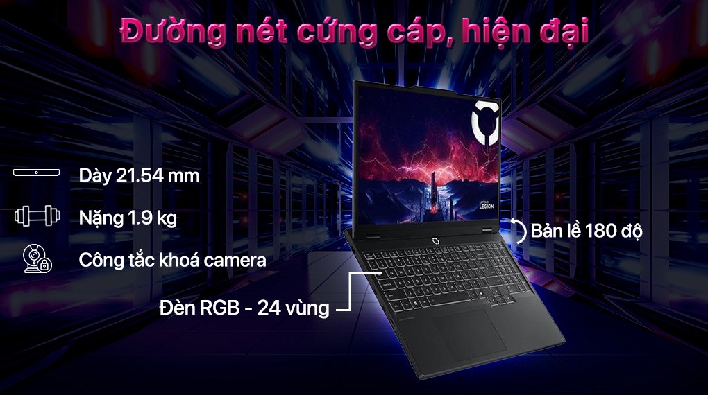 Laptop Lenovo Gaming Legion 5 15AHP10 - 83M0002XVN (R7 260, 24GB, 512GB, RTX 5050 8GB, WQXGA OLED 165Hz,OfficeH24, Win11)