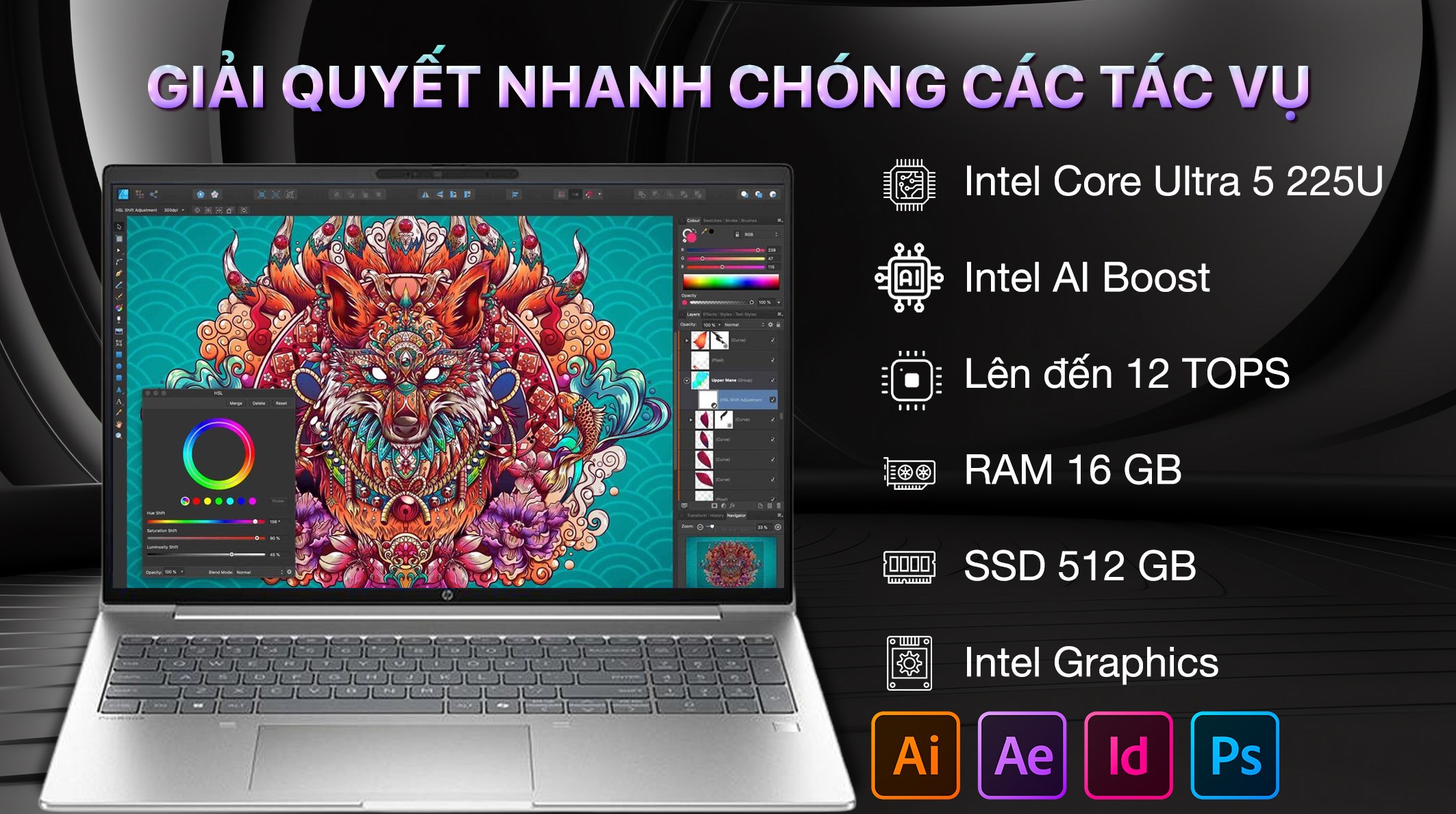 Laptop HP Probook 4 G1i 16 - BQ5D4PT (Ultra 5 225U, 16GB, 512GB, WUXGA, Win11)