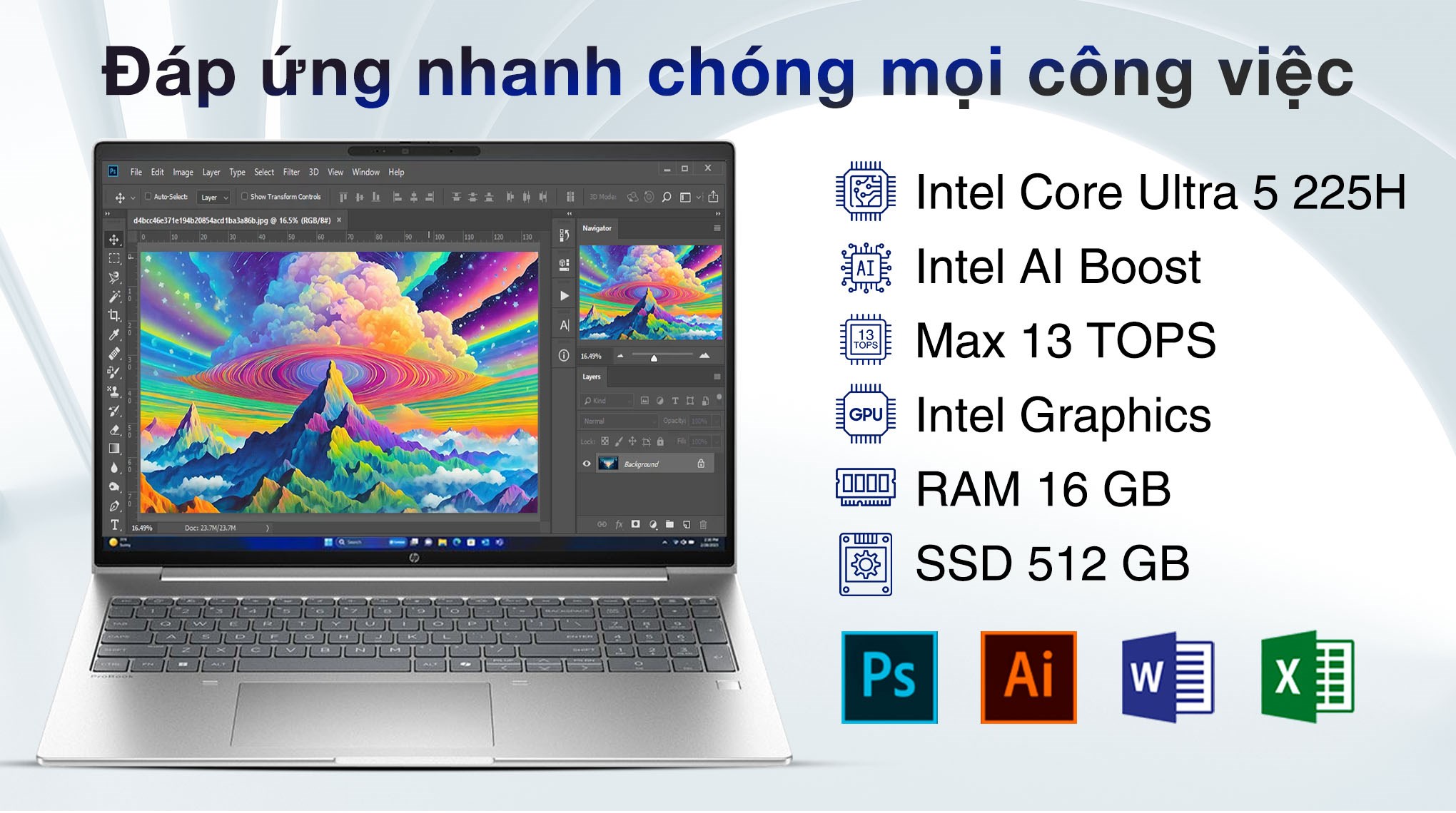 Laptop HP Probook 4 G1i 16 - BQ5D7PT (Ultra 5 225H, 16GB, 512GB, WUXGA, BQ5D7PT)