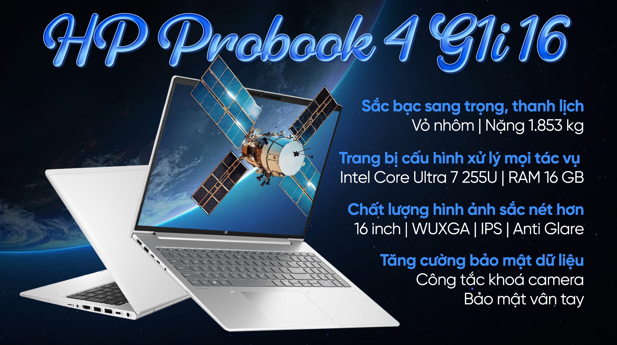 Laptop HP Probook 4 G1i 16 - BQ5E1PT (Ultra 7 255U, 16GB, 512GB, WUXGA, Win11)