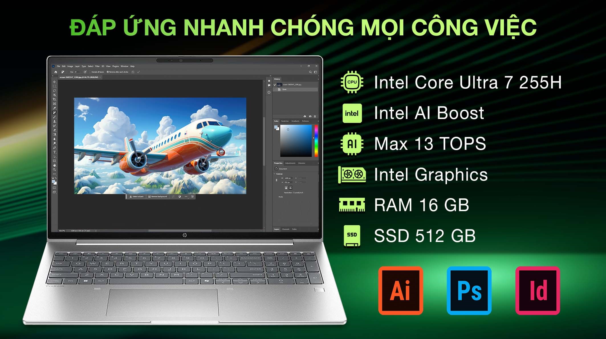 Laptop HP Probook 4 G1i 16 - BQ5E6PT (Ultra 7 255H, 16GB, 512GB, WUXGA, Cảm ứng, Win11)