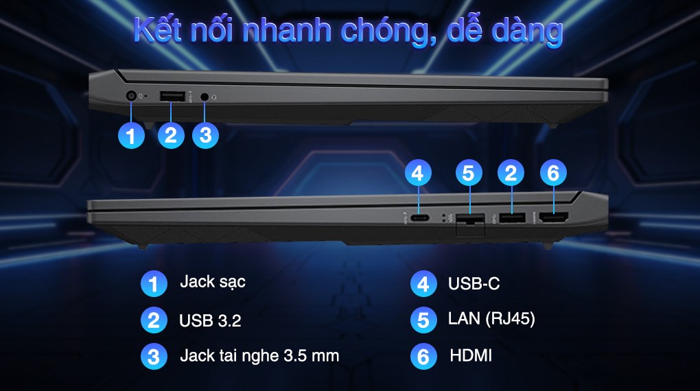 Laptop HP Gaming VICTUS 15 fa2732TX - B85LPPA (i5 13420H, 16GB, 512GB, RTX 4050 6GB, Full HD 144Hz, Win11)