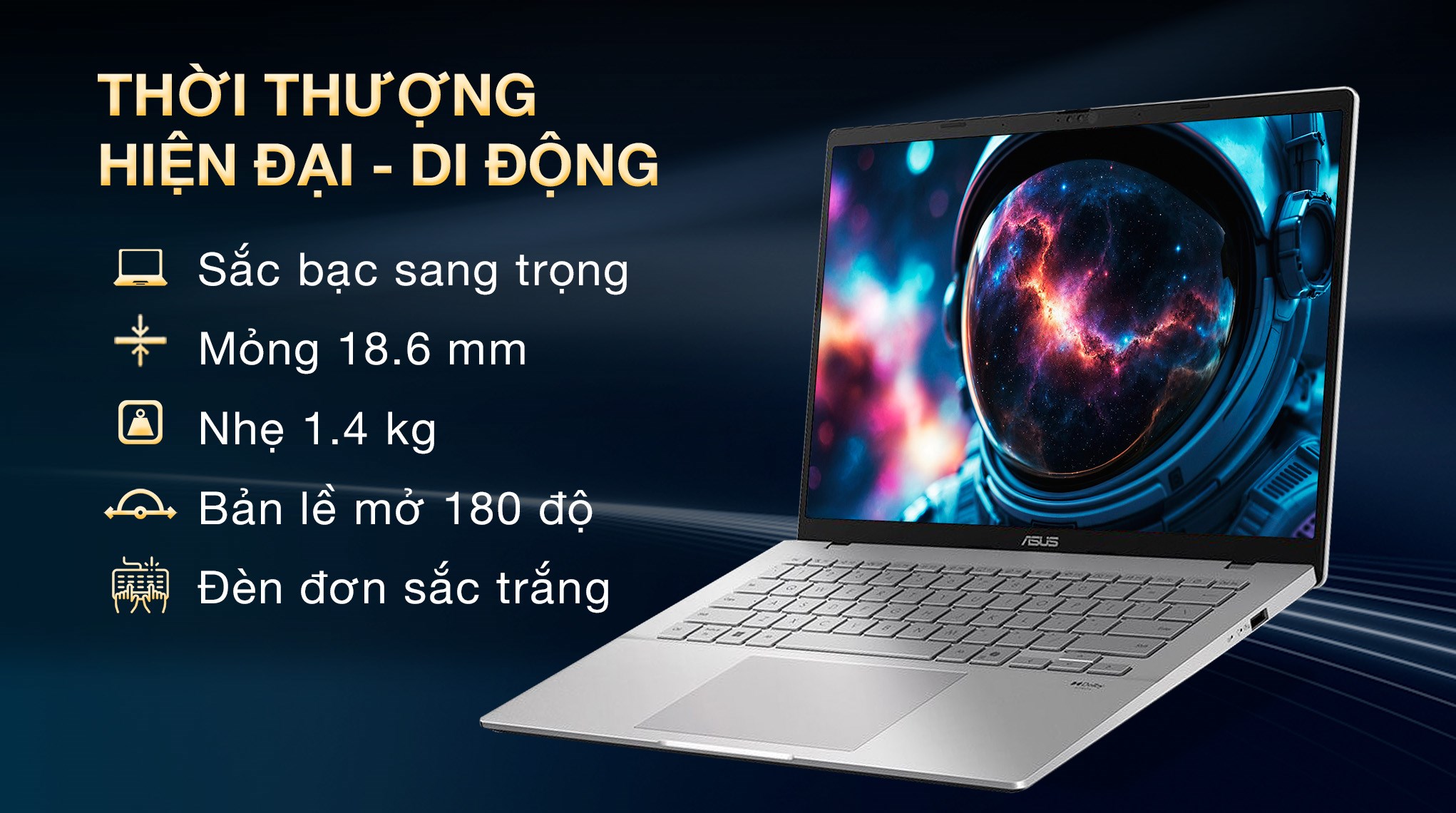 Laptop Asus Vivobook S14 M3407KA - SF032WS (R7 AI 350, 32GB, 512GB, WUXGA OLED, OfficeH24+365, Win11)