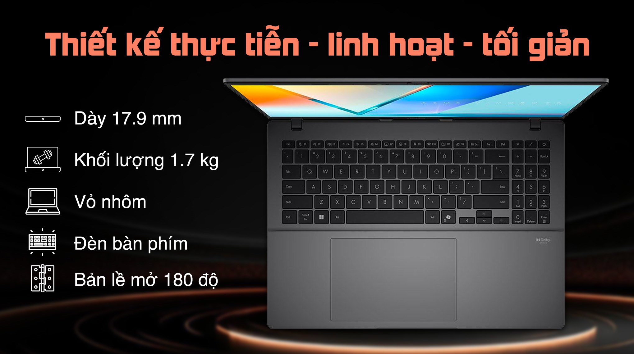 Laptop Asus Vivobook S16 S3607CA - SH082WS (Ultra 5 225H, 16GB, 512GB, Full HD OLED, OfficeH24+365, Win11)