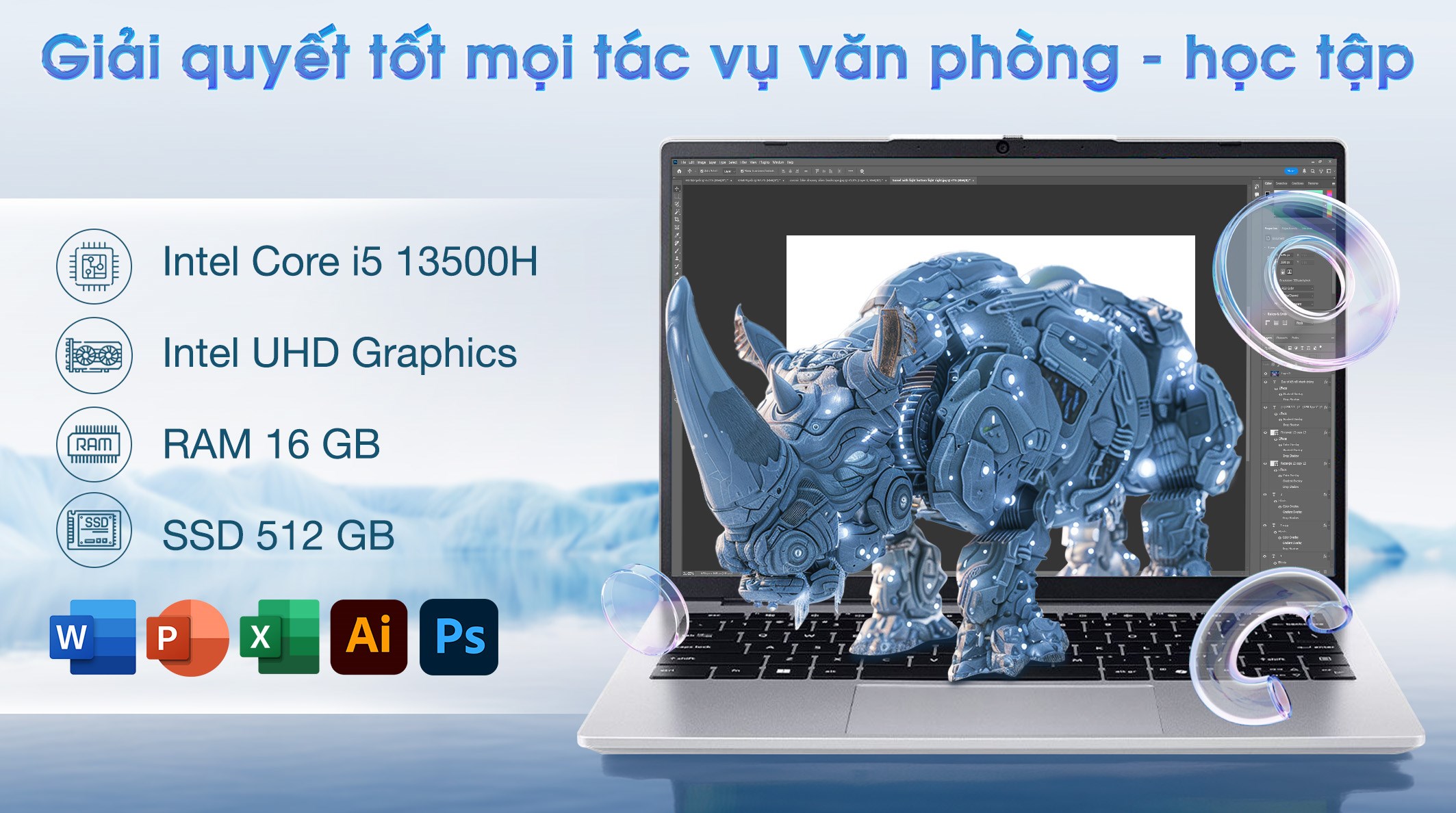 Laptop Acer Aspire Lite 14 AL14 71P 55P9 - NX.D7USV.001 (i5 13500H, 16GB, 512GB, Full HD+, Win11)