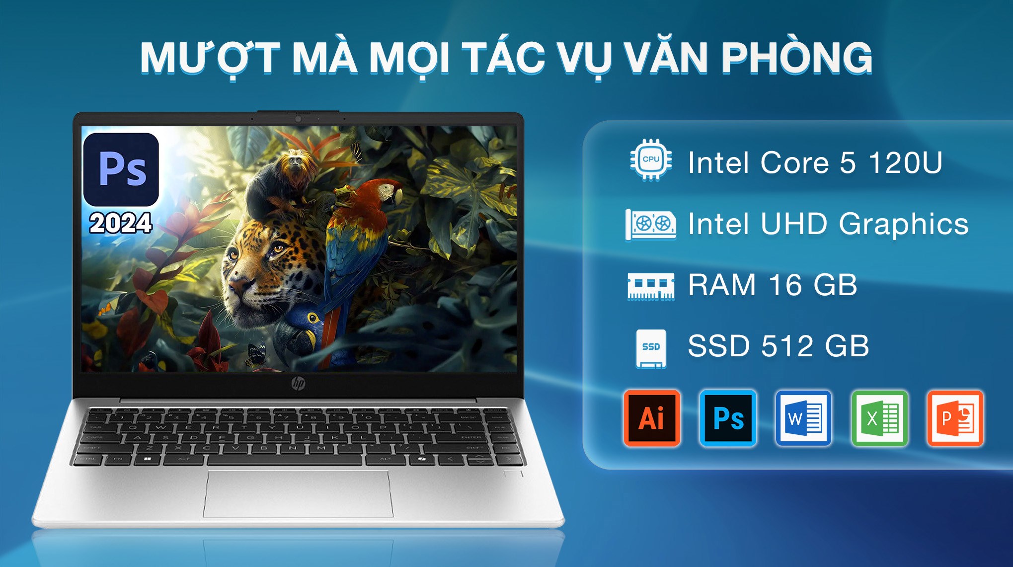 Laptop HP 240R G10 - C3RU7AT (Core 5 120U, 16GB, 512GB, Full HD, Win11)