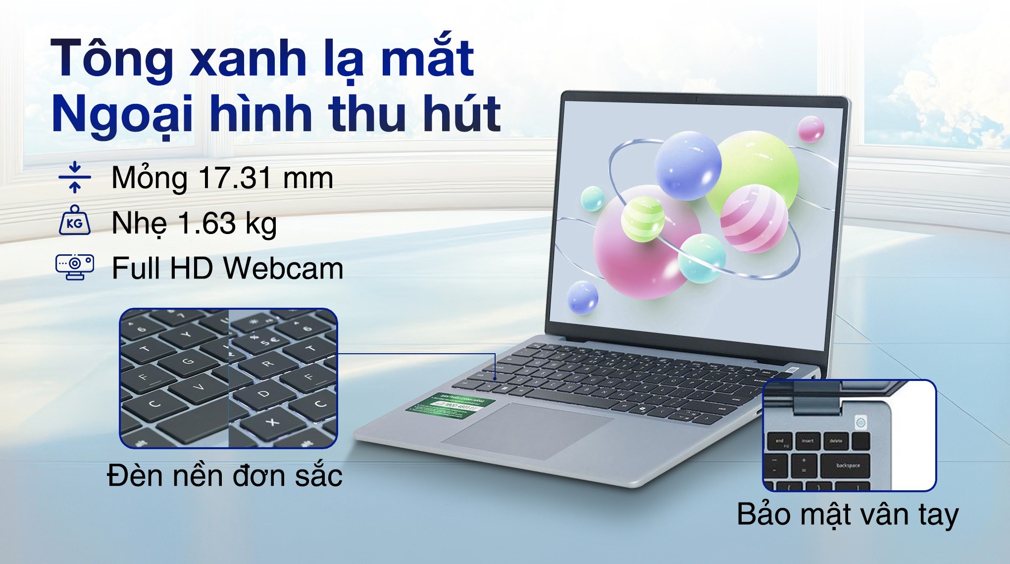 Laptop Dell Inspiron 14 5440 - 71059084 (Core 7 150U, 16GB, 1TB, MX570A 2GB, 2.2K, OfficeH24+365B, Win11)