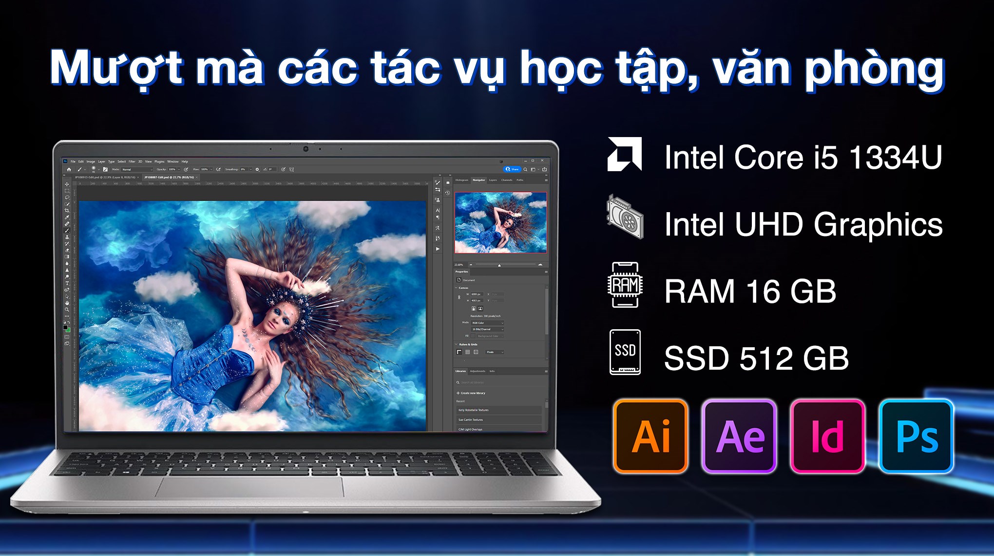 Laptop Dell 15 DC15250 - CPH99 (i5 1334U, 16GB, 512GB, Full HD 120Hz, OfficeH24+365B, Win11)