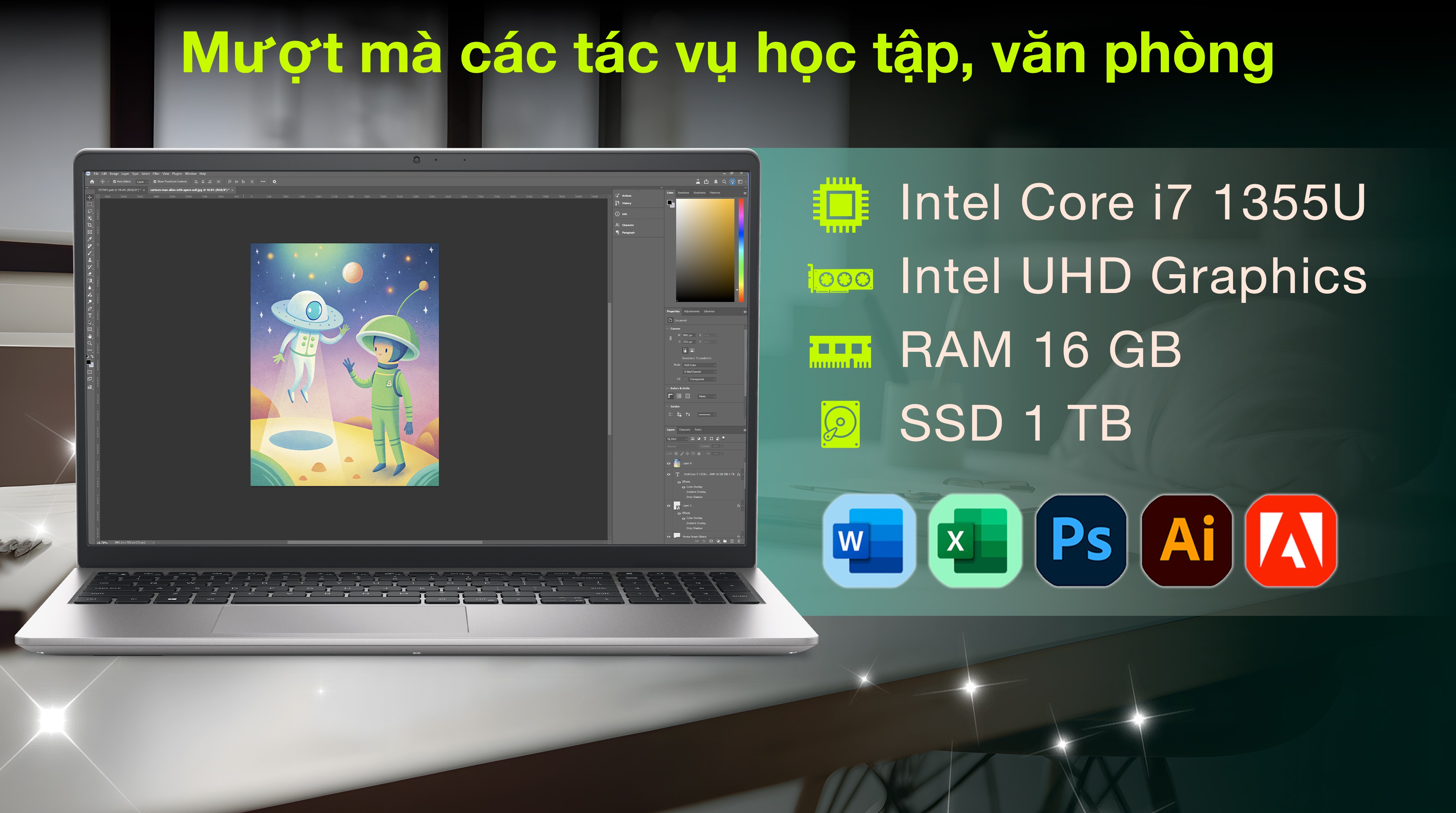 Laptop Dell 15 DC15250 - CPH997 (i7 1355U, 16GB, 1TB, Full HD 120Hz, OfficeH24+365, Win11)