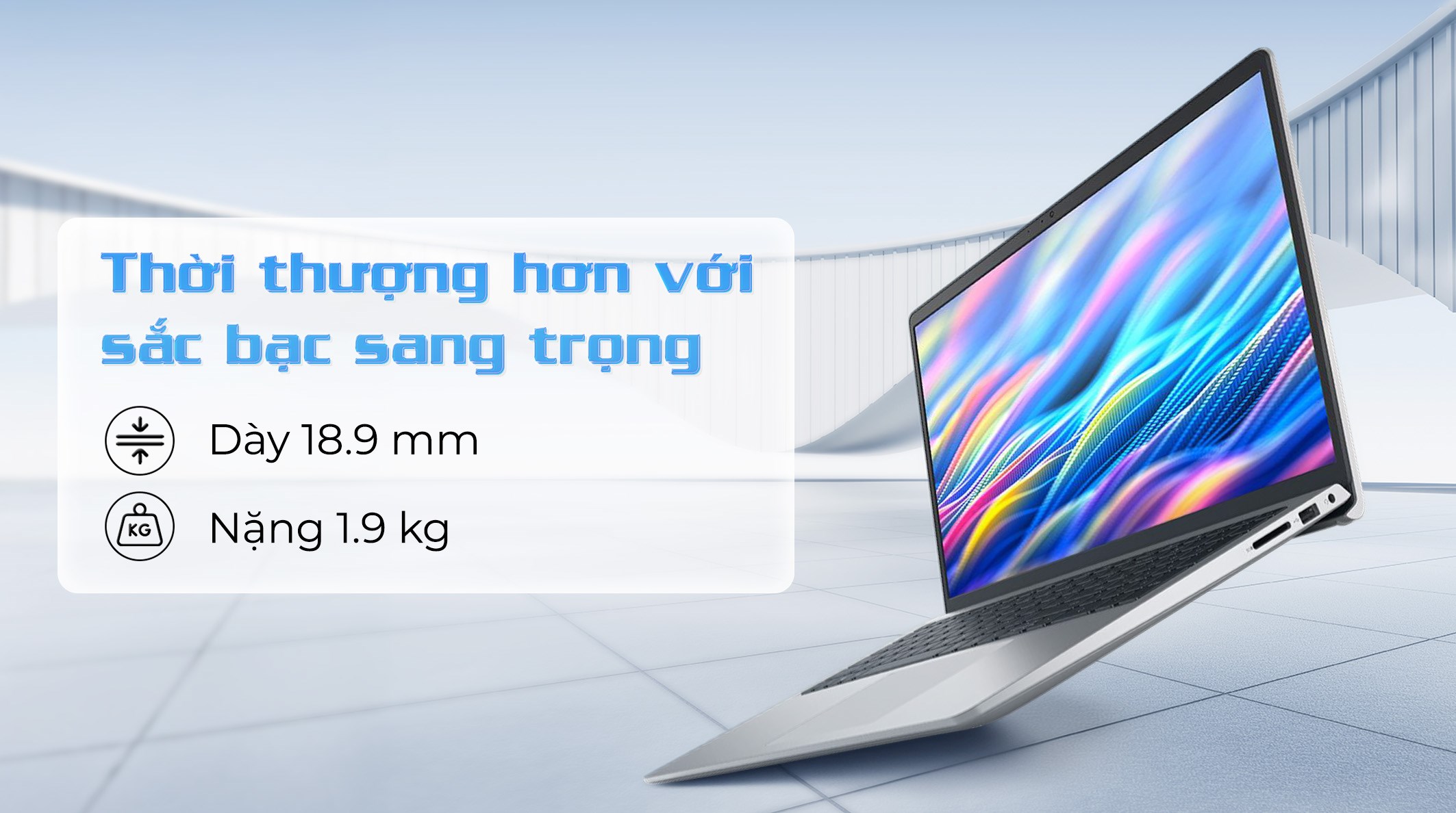 Laptop Dell 15 DC15255 - X9YM41 (R7 7730U, 16GB, 1TB, Full HD 120Hz, OfficeH24+365B, Win11)