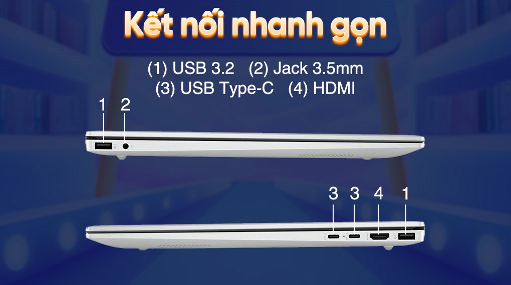 Laptop HP OmniBook 5 AI 16 af1052TU - C1MN6PA (Ultra 7 255U, 32GB, 512GB, WUXGA, Cảm ứng, OfficeH24, Win11)