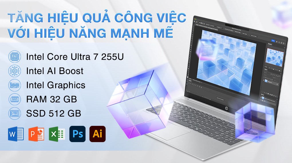 Laptop HP OmniBook 5 AI 16 af1054TU - C1MN8PA (Ultra 7 255U, 32GB, 512GB, WUXGA, OfficeH24, Win11)