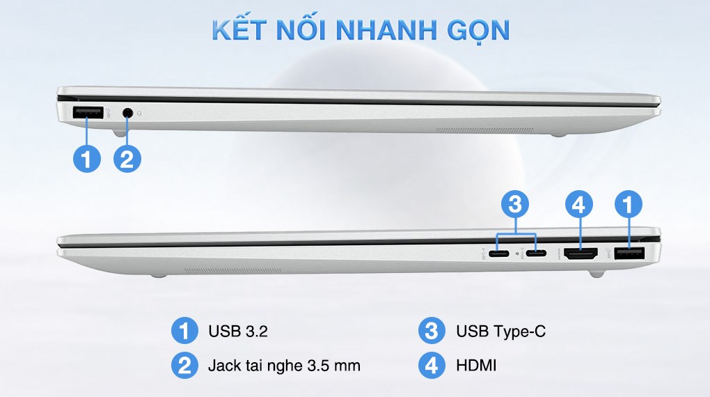 Laptop HP OmniBook 5 AI 16 af1054TU - C1MN8PA (Ultra 7 255U, 32GB, 512GB, WUXGA, OfficeH24, Win11)