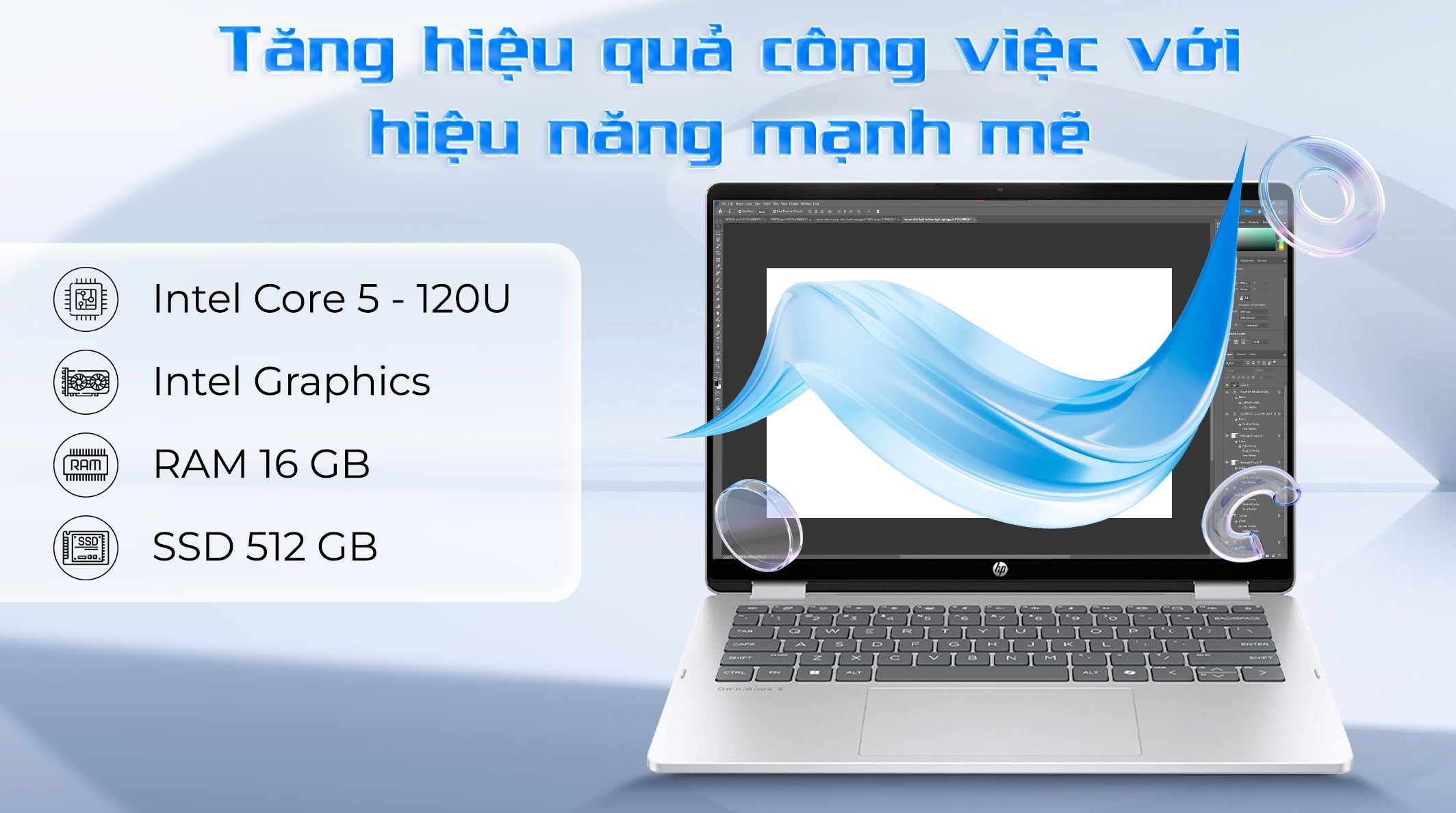 Laptop HP OmniBook 5 Flip 14 fp0057TU - BZ7Q6PA (Core 5 120U, 16GB, 512GB, WUXGA, Cảm ứng, OfficeH24, Win11)