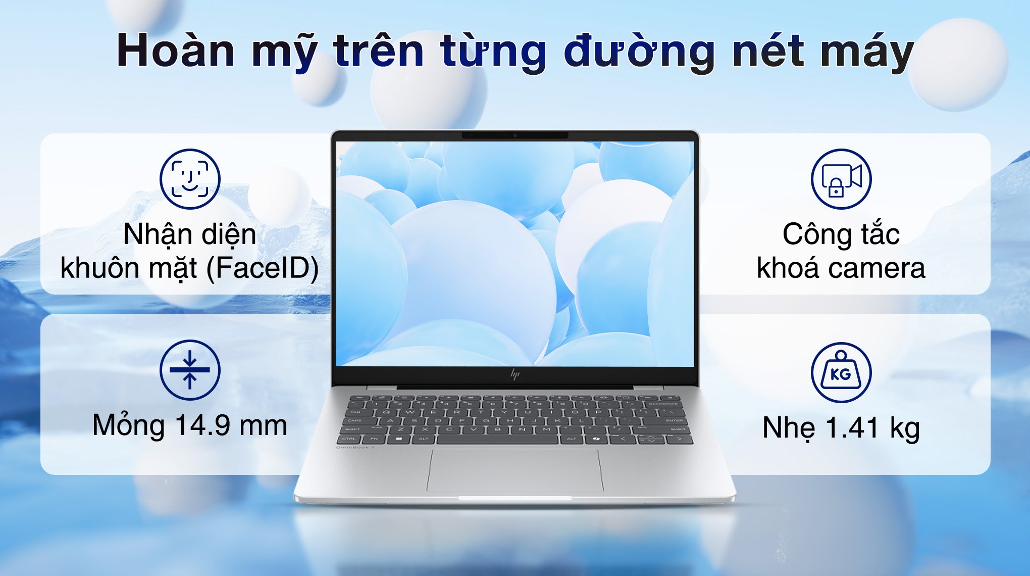 Laptop HP OmniBook 7 14 fr0024TU - C1MN0PA (Ultra 7 255H, 32GB, 512GB, WUXGA, OfficeH24+365B, Win11)