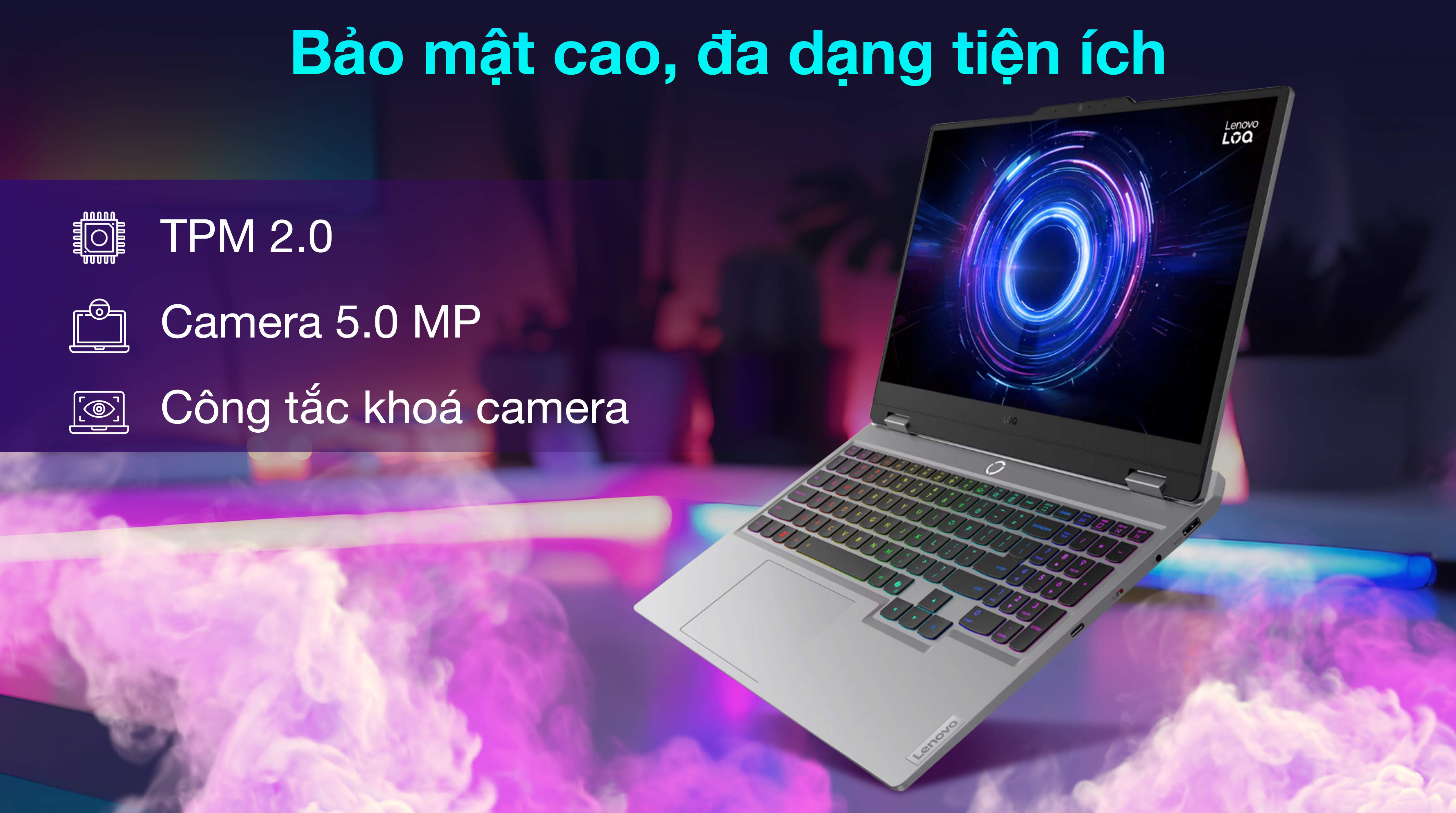 Laptop Lenovo Gaming LOQ 15IRX10 - 83JE00PEVN (i7 13650HX, 16GB, 1TB, RTX 5050 8GB, Full HD 144Hz, Win11)