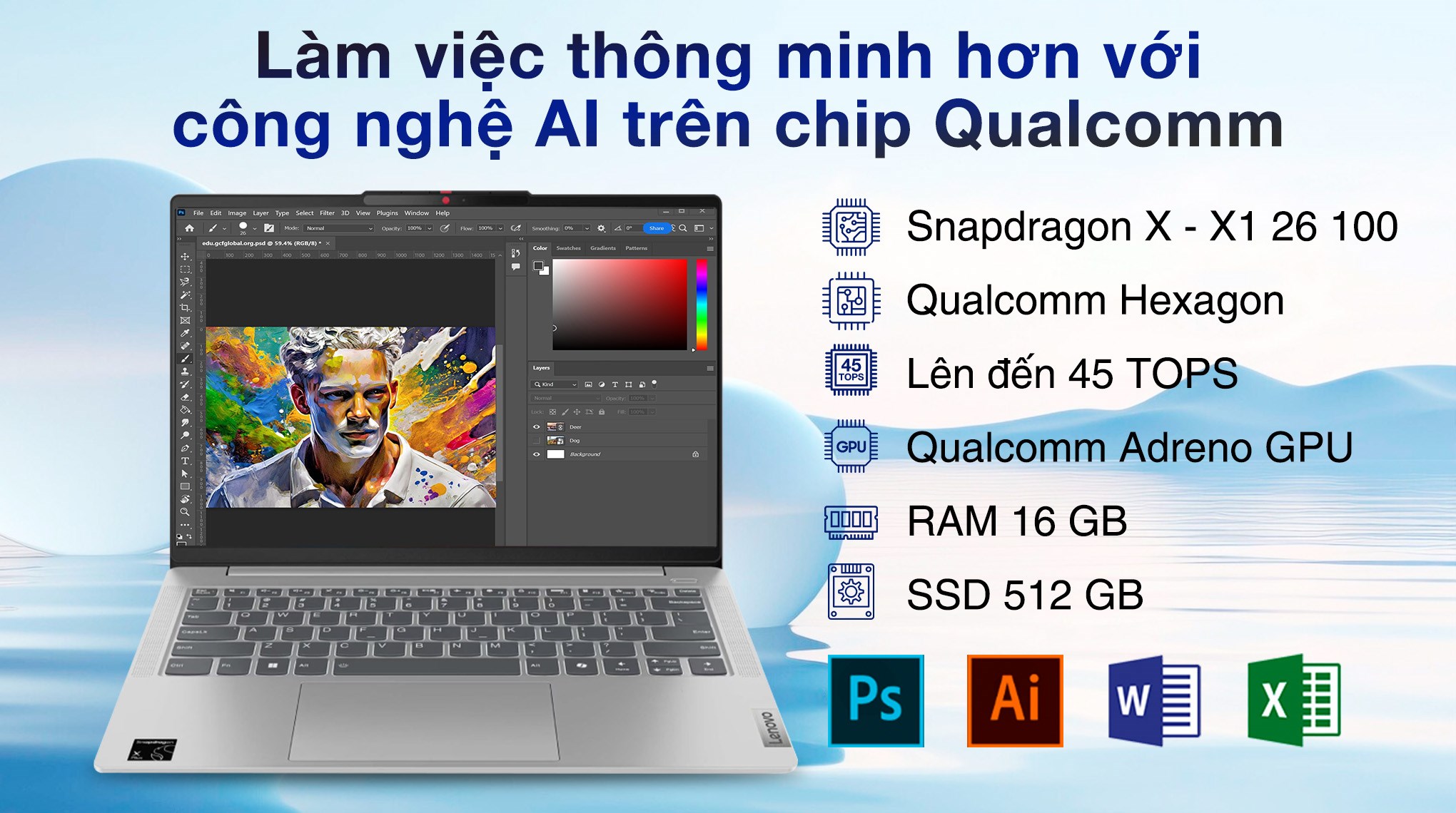 Laptop Lenovo IdeaPad Slim 5 14Q8X9 - 83HL005AVN (X1 26 100, 16GB, 512GB, WUXGA OLED, Win11)