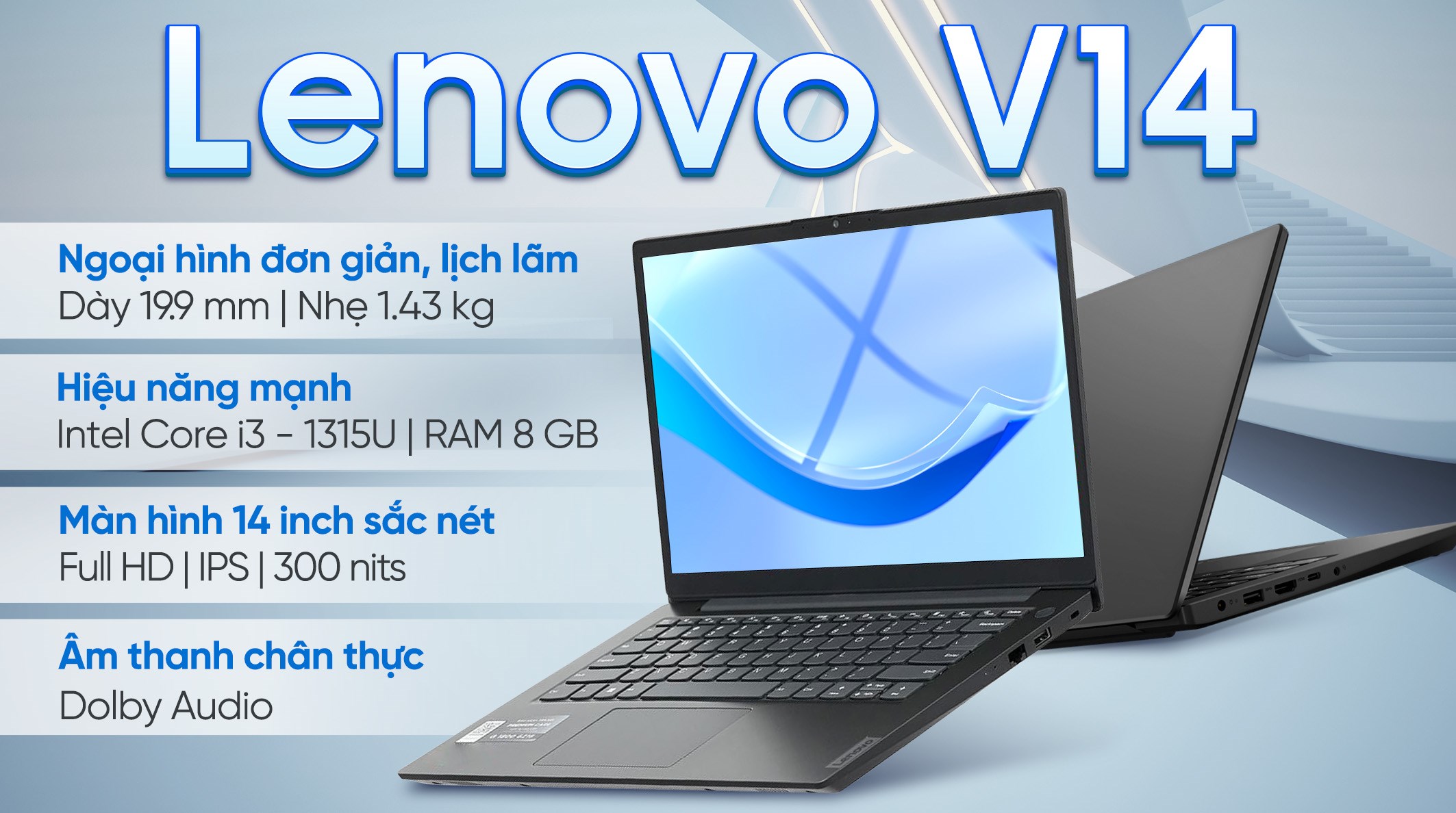 Laptop Lenovo V14 G4 - 83A000S4VN (i3 1315U, 8GB, 512GB, Full HD, Win11)