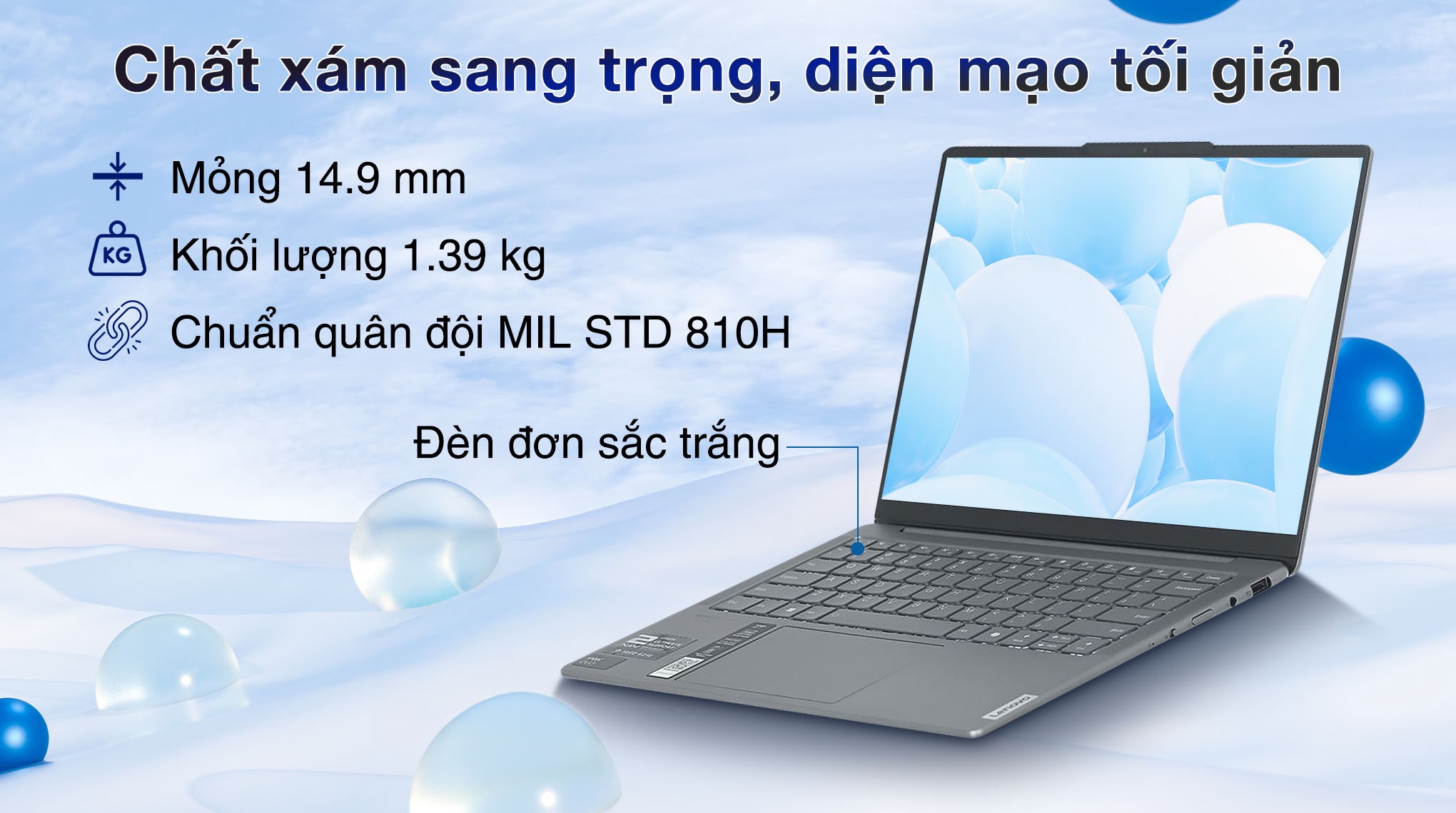 Laptop Lenovo Yoga Slim 7 OLED 14IMH9 - 83CV00DKVN (Ultra 7 155H, 32GB, 1TB, WUXGA OLED, OfficeH24+365, Win11)