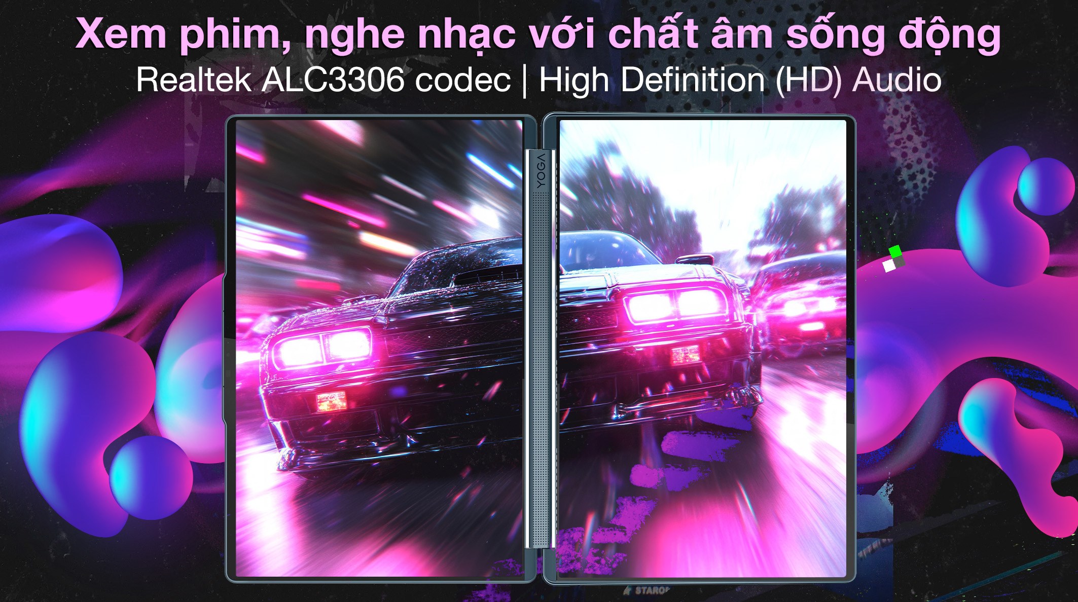 Laptop Lenovo Yoga Book 9 2in1 14IAH10 - 83KJ002UVN (Ultra 9 285H, 32GB, 1TB, 2.8K OLED 120Hz, Cảm ứng, OfficeH24+365, Win11)