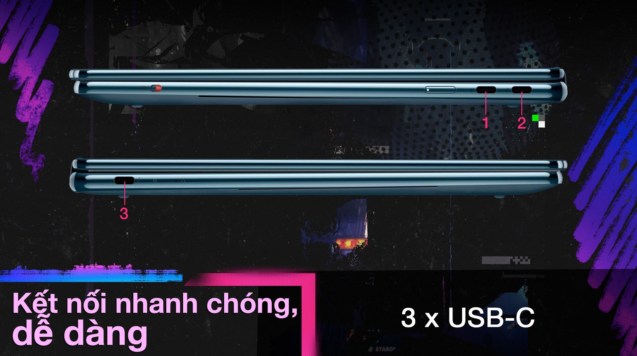 Laptop Lenovo Yoga Book 9 2in1 14IAH10 - 83KJ002UVN (Ultra 9 285H, 32GB, 1TB, 2.8K OLED 120Hz, Cảm ứng, OfficeH24+365, Win11)