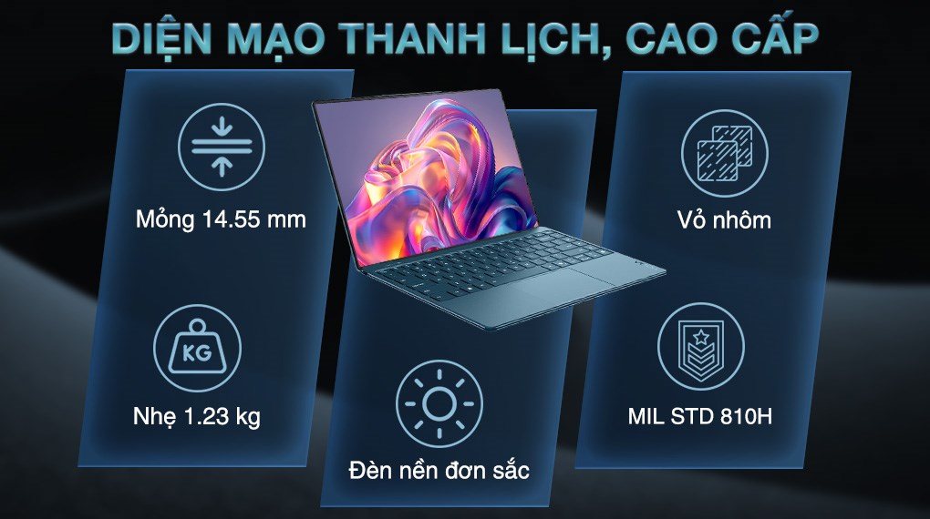Laptop Lenovo Yoga  Slim 9 14ILL10 - 83CX002UVN (Ultra 7 258V, 32GB, 1TB, 4K OLED 120Hz, Cảm ứng, OfficeH24+365, Win11)
