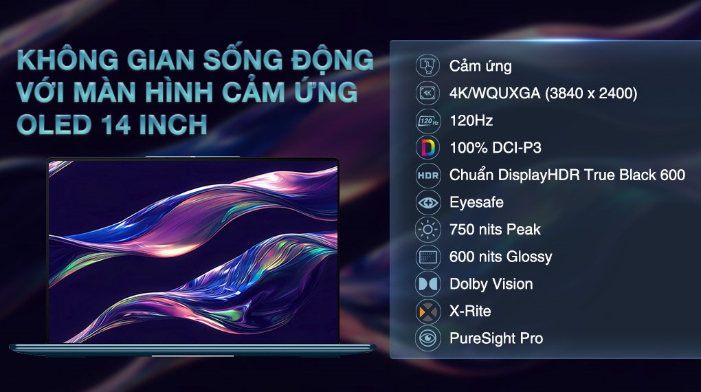 Laptop Lenovo Yoga  Slim 9 14ILL10 - 83CX002UVN (Ultra 7 258V, 32GB, 1TB, 4K OLED 120Hz, Cảm ứng, OfficeH24+365, Win11)