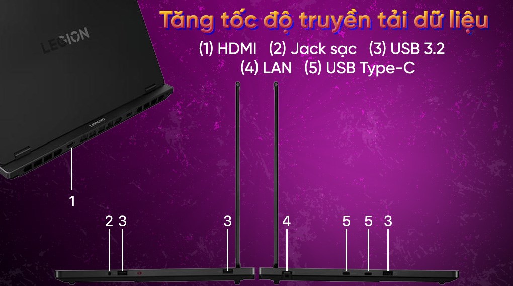 Laptop Lenovo Gaming Legion 5 15IRX10 - 83LY00HRVN (i7 13650HX, 16GB, 512GB, RTX 5050 8GB, WUXGA 165Hz, OfficeH24, Win11)