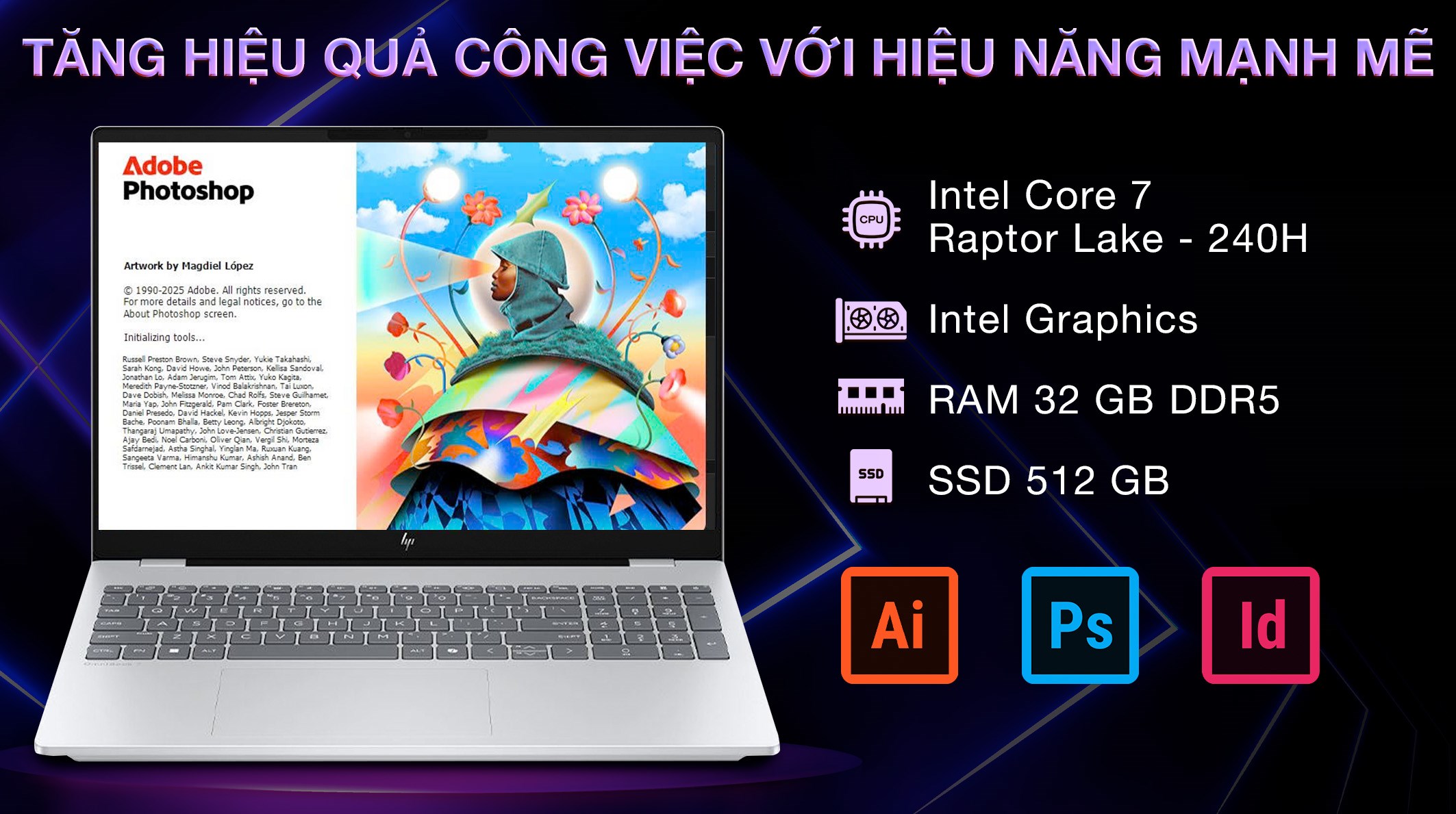 Laptop HP OmniBook 7 16 az0043TU - C2CX3PA (Core 7 240H, 32GB, 512GB, WUXGA, OfficeH24, Win11)