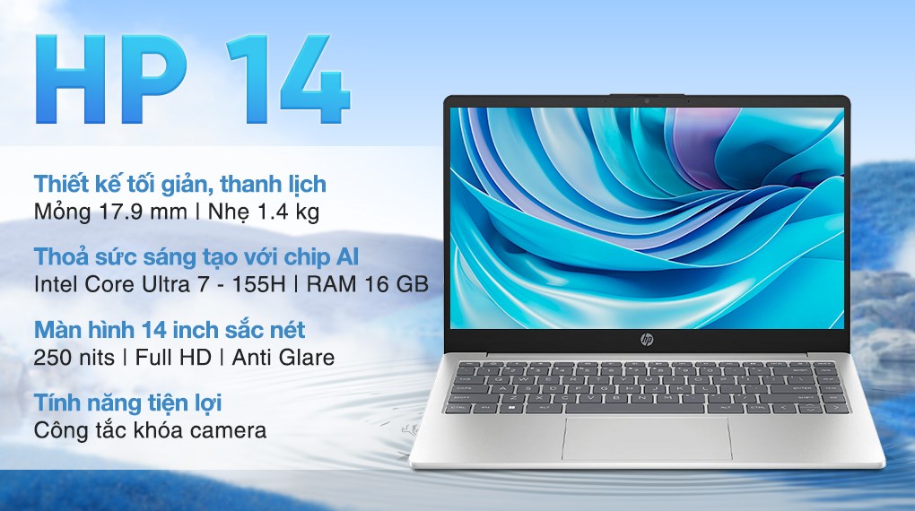 Laptop HP 14 ep1137TU - C2CY8PA (Ultra 7 155H, 16GB, 512GB, Full HD, Win11)