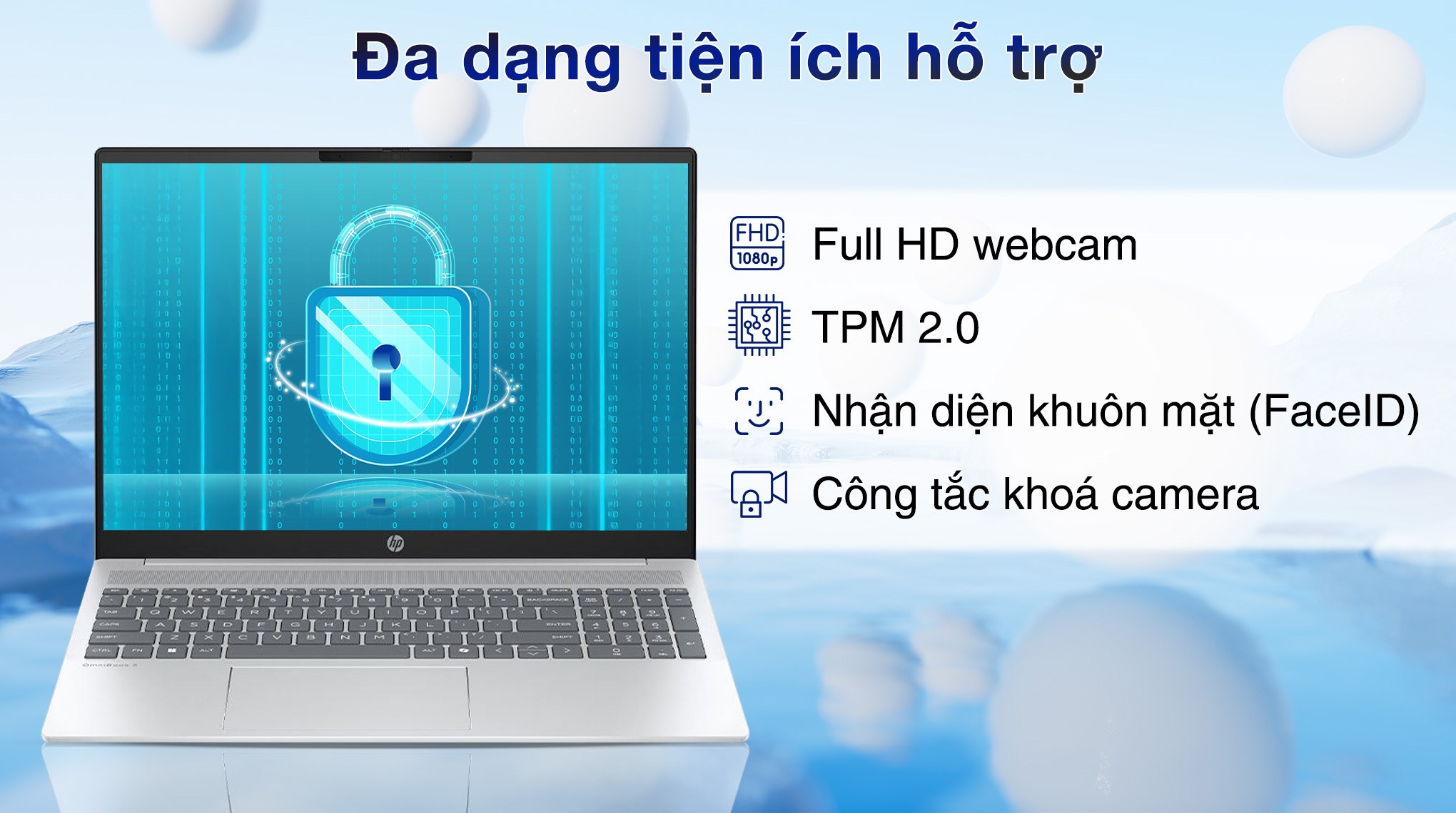 Laptop HP OmniBook 5 16 ag1066AU - BZ7S9PA (R7 Al 350, 16GB, 512GB, WUXGA, Cảm ứng, OfficeH24+365B, Win11)