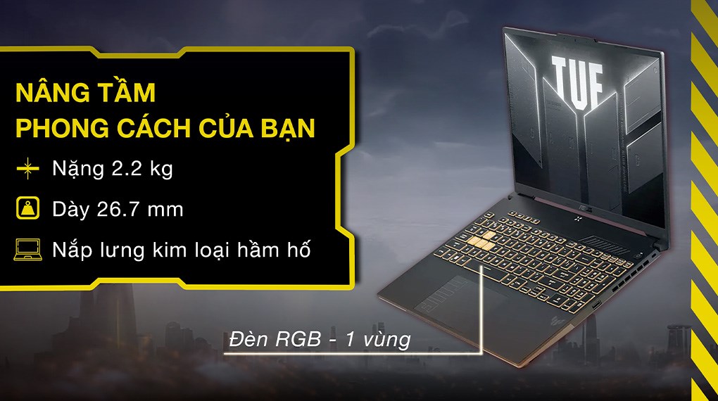 Laptop Asus TUF Gaming F16 FX607VJB - RL151W (Core 5 210H, 16GB, 512GB, RTX 3050 6GB, Full HD+, 144Hz, Win11)