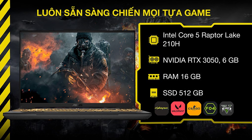 Laptop Asus TUF Gaming F16 FX607VJB - RL151W (Core 5 210H, 16GB, 512GB, RTX 3050 6GB, Full HD+, 144Hz, Win11)